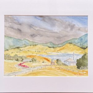 "OVERLOOKING SOMERSET DAM" ~ Original Watercolour Painting by Allan English