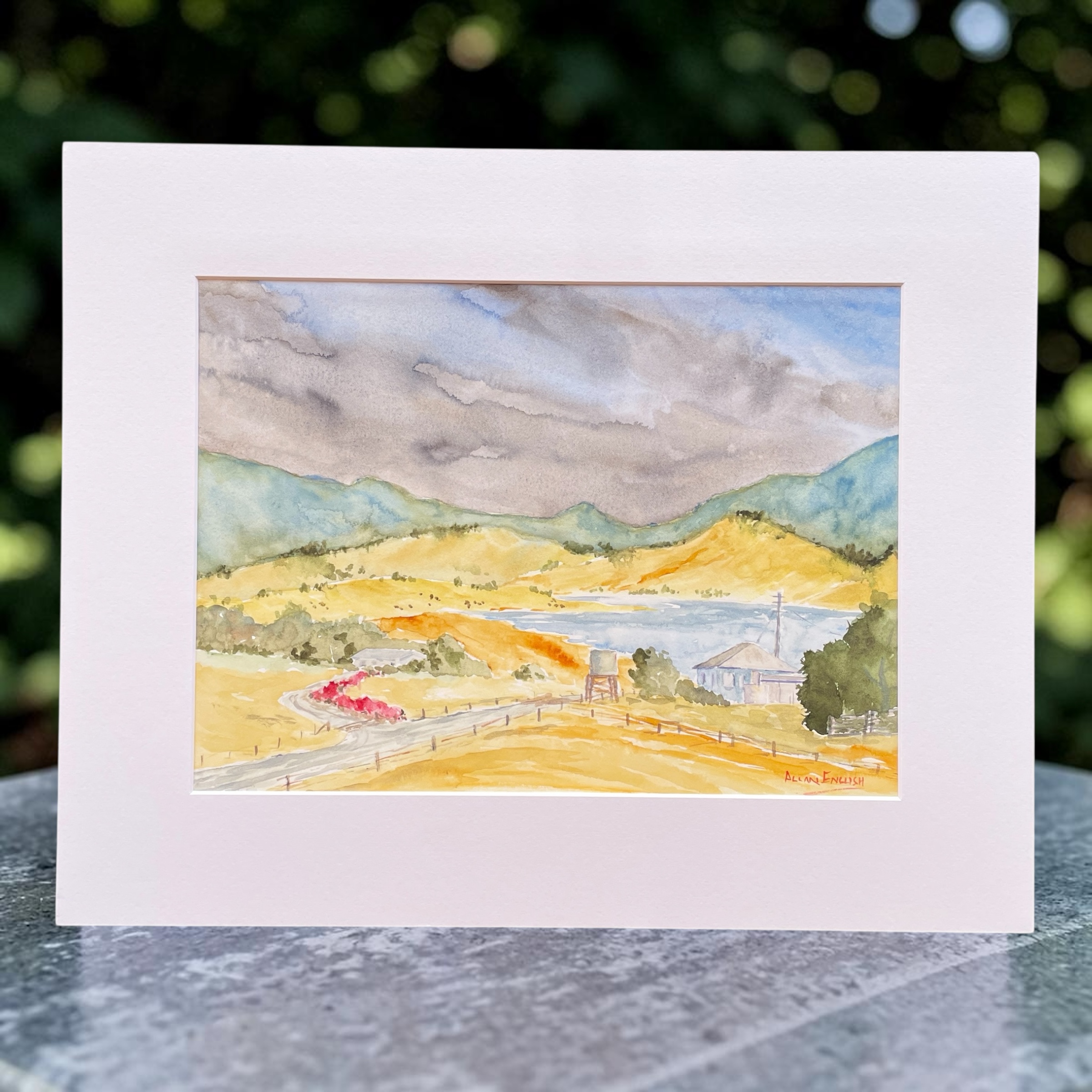"OVERLOOKING SOMERSET DAM" ~ Original Watercolour Painting by Allan English - Image 4
