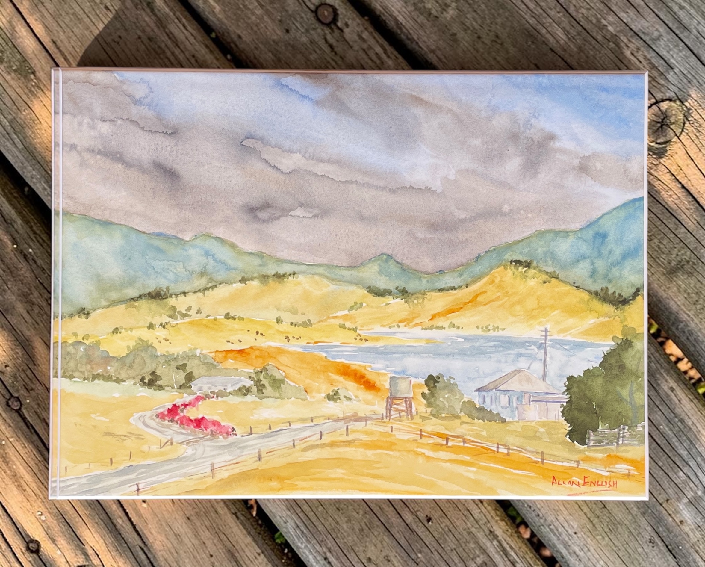 "OVERLOOKING SOMERSET DAM" ~ Original Watercolour Painting by Allan English - Image 2
