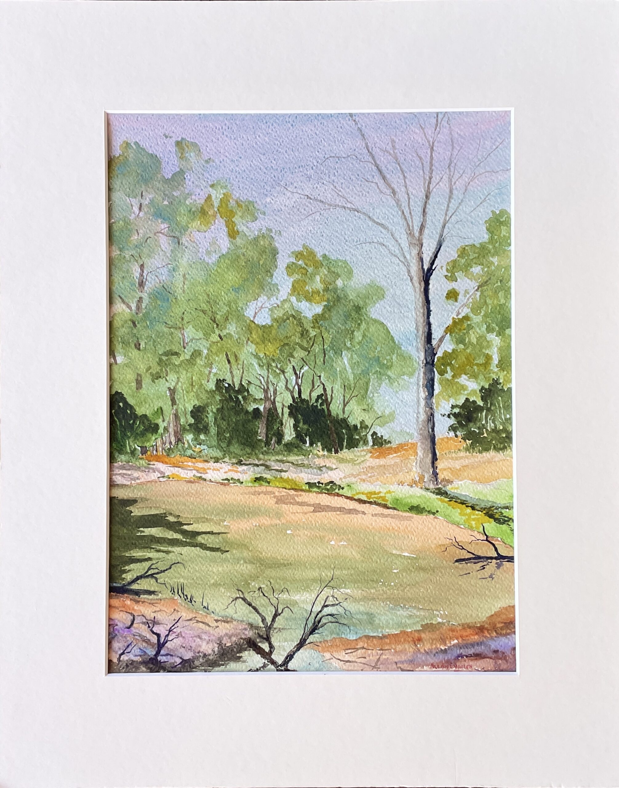 "EDWARD RIVER BILLABONG" ~ Original Watercolour Painting by Allan English - Image 2