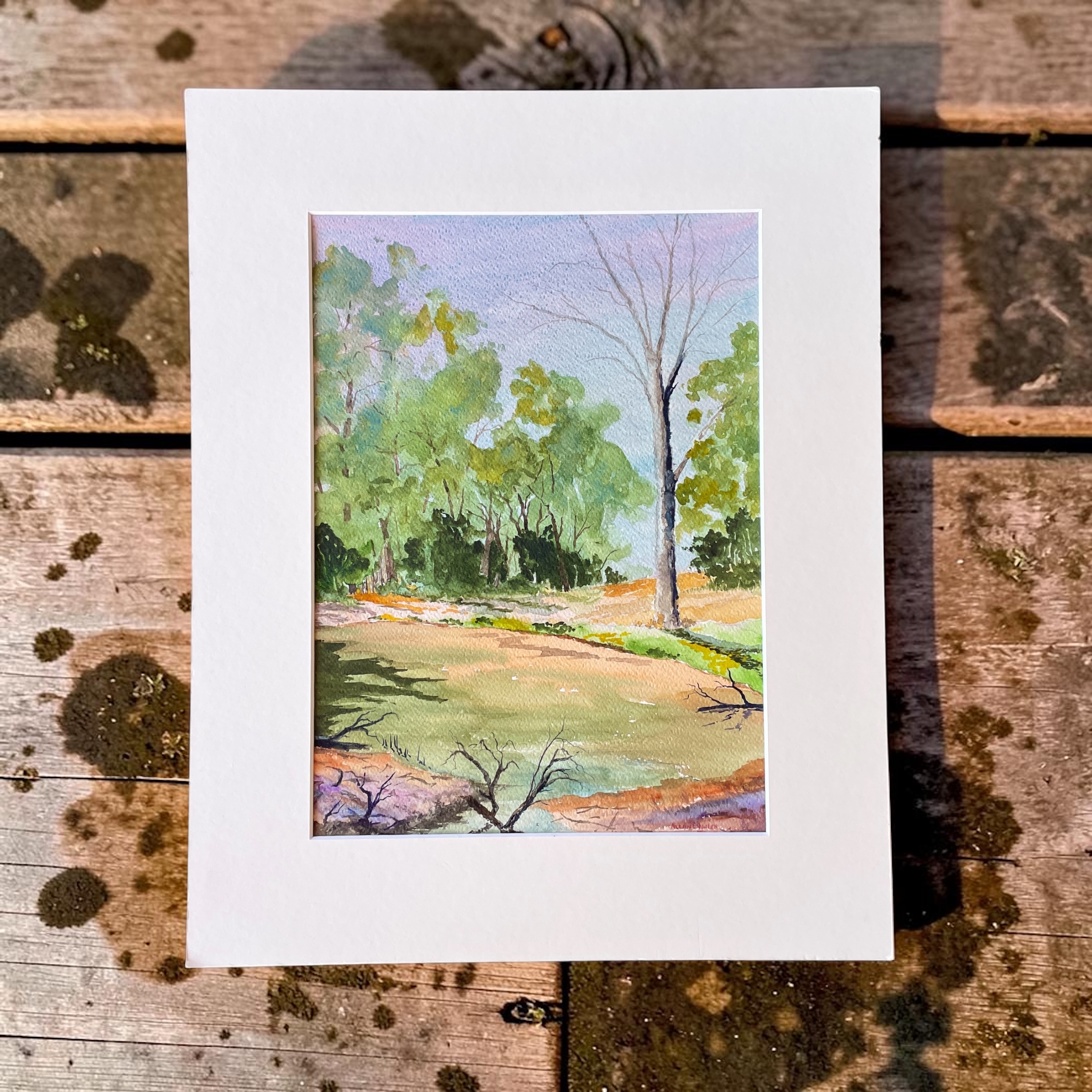"EDWARD RIVER BILLABONG" ~ Original Watercolour Painting by Allan English - Image 4