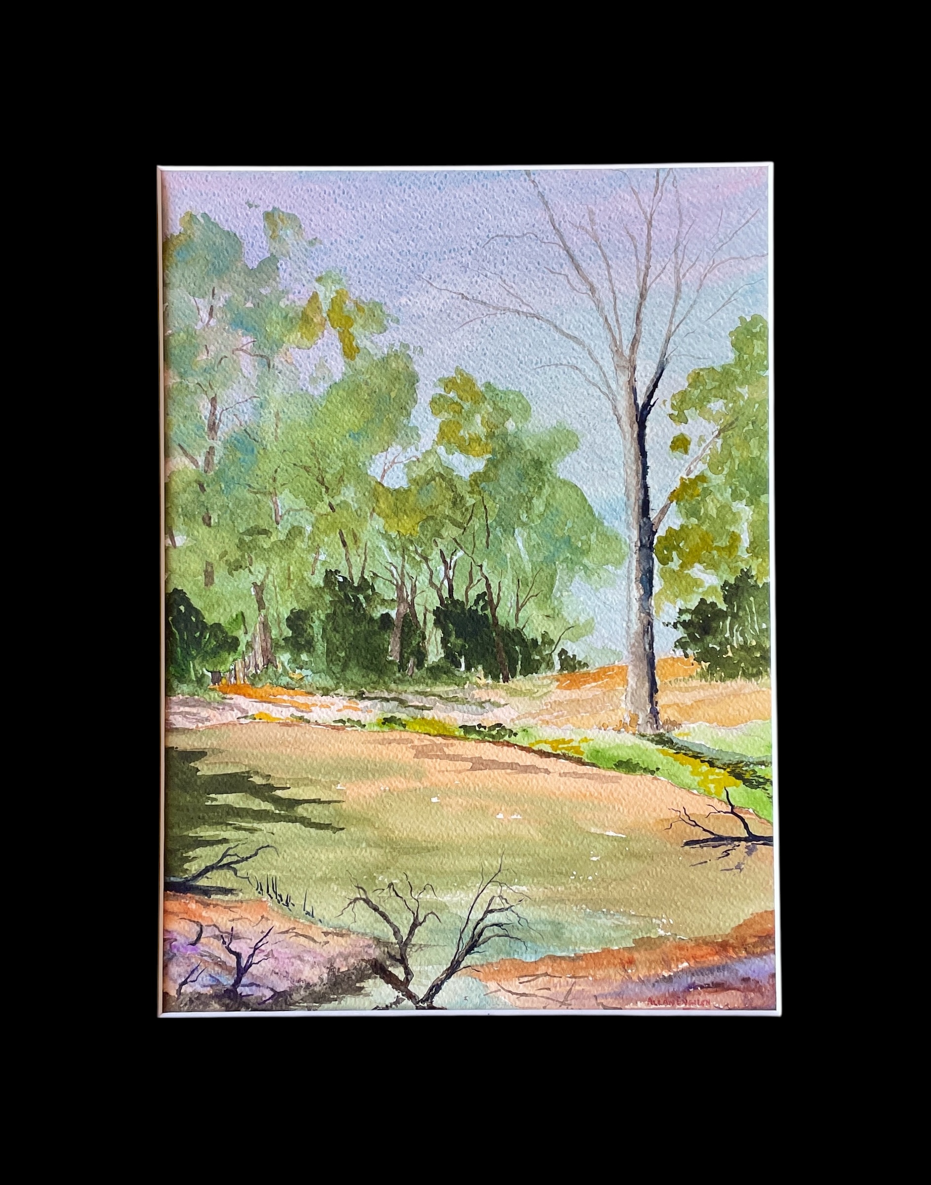 "EDWARD RIVER BILLABONG" ~ Original Watercolour Painting by Allan English