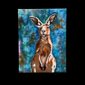 "KANGAROO ON ALERT" ~ Original Acrylic Painting by Julie Burton-Jones
