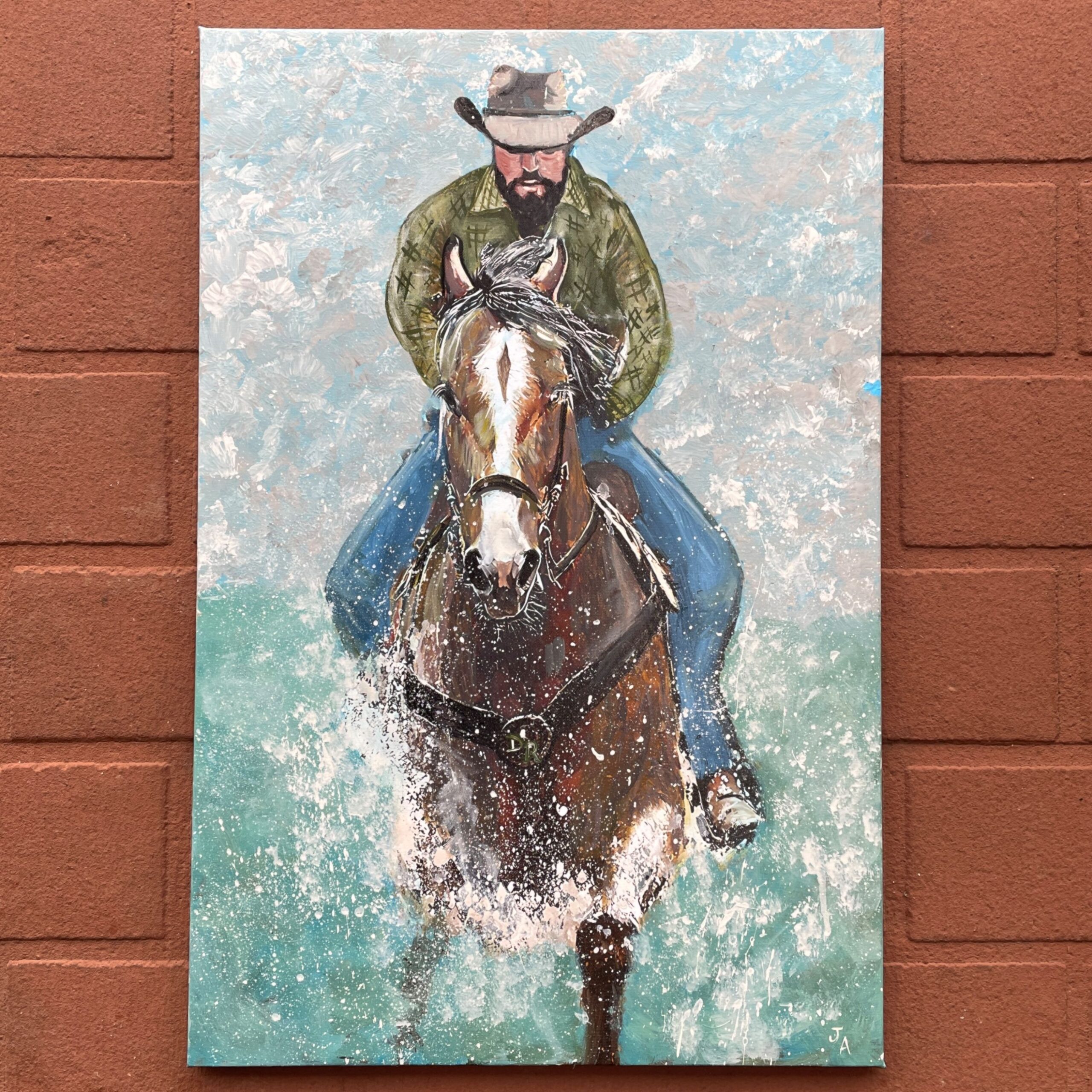 "A DAY AT THE OFFICE" ~ Original Acrylic Painting by Julie Burton-Jones - Image 4