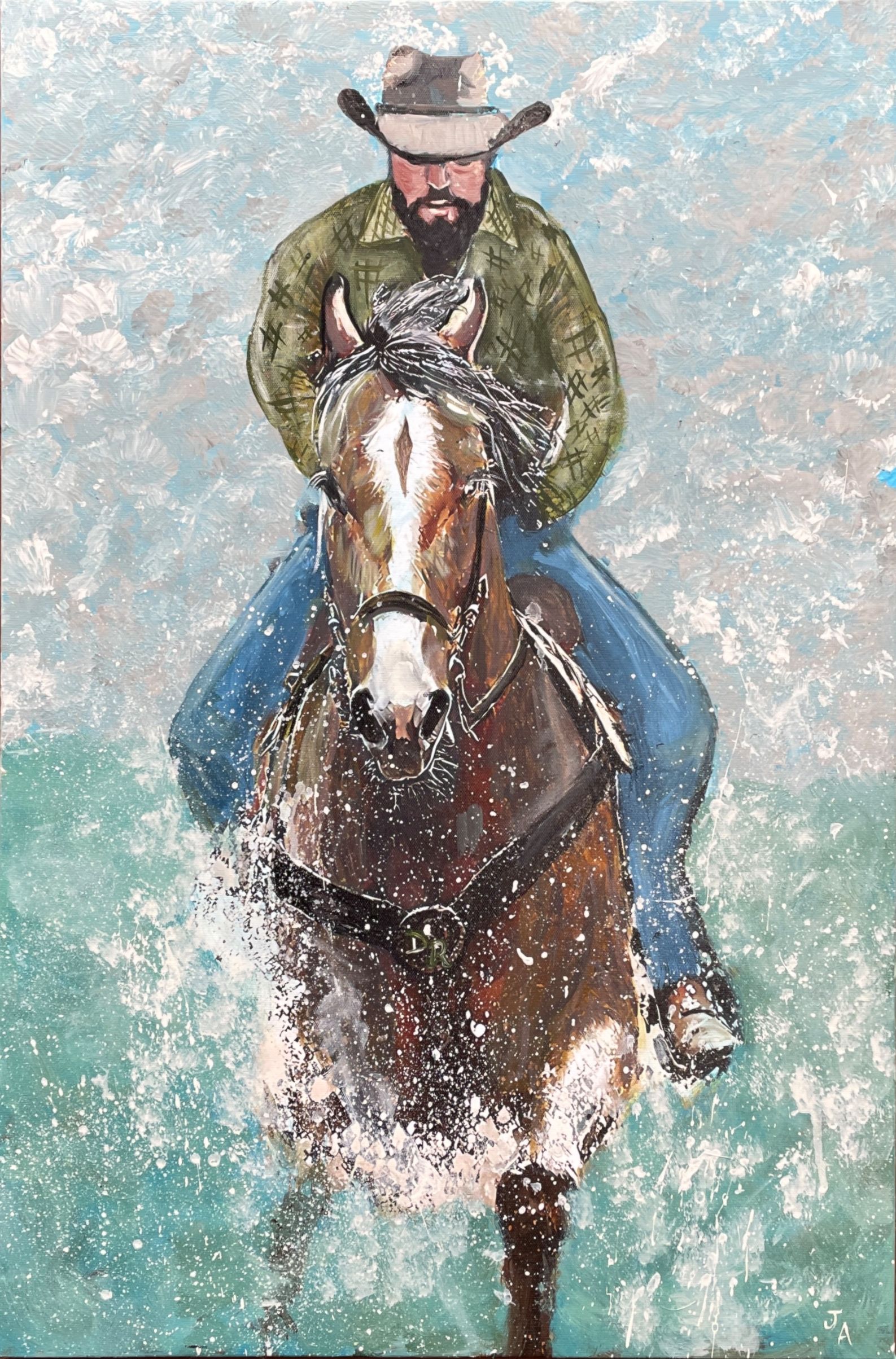 "A DAY AT THE OFFICE" ~ Original Acrylic Painting by Julie Burton-Jones - Image 3
