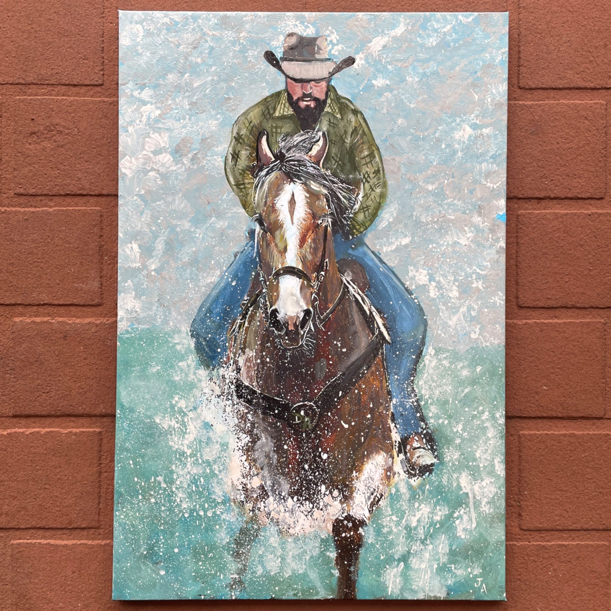 "A DAY AT THE OFFICE" ~ Original Acrylic Painting by Julie Burton-Jones - Image 2