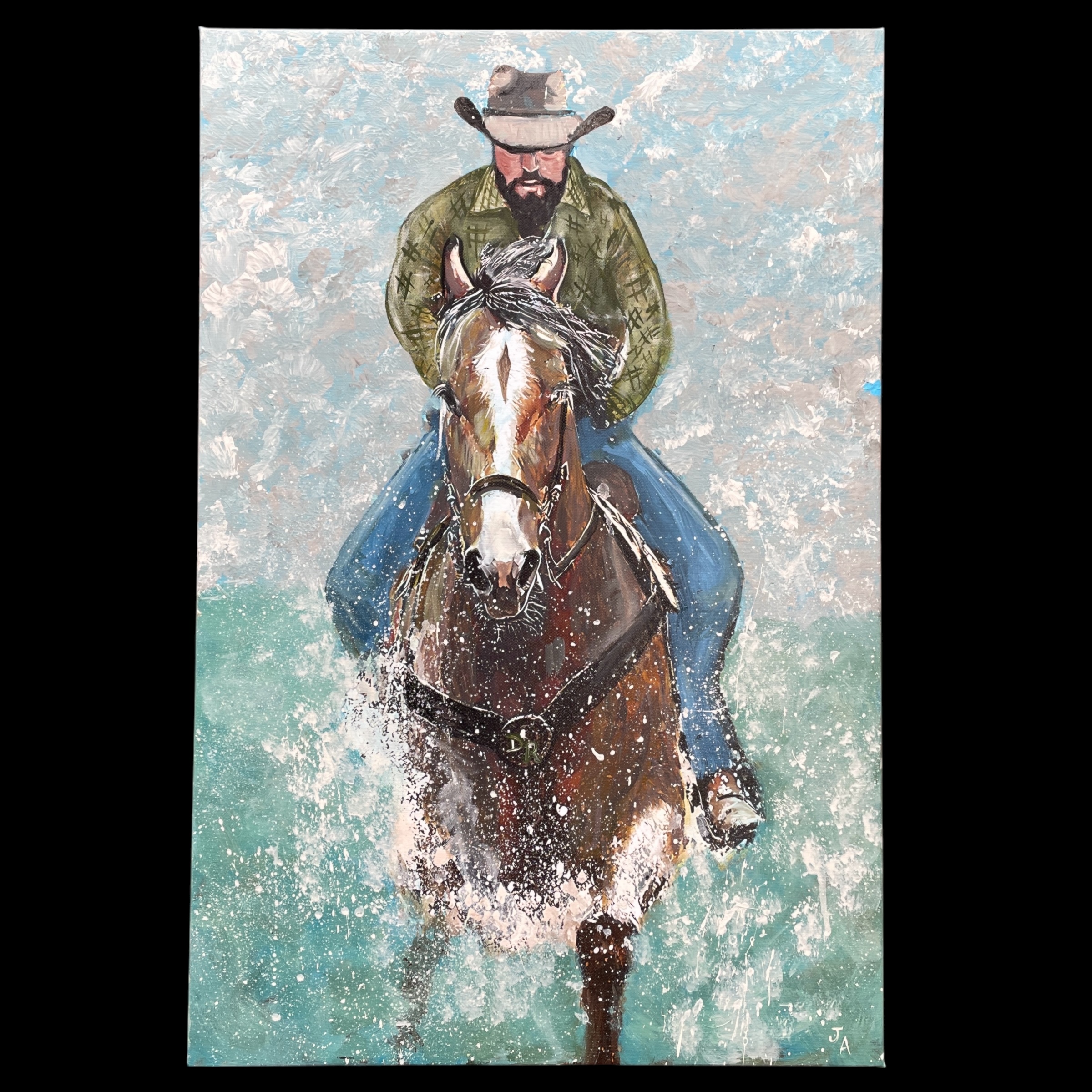 "A DAY AT THE OFFICE" ~ Original Acrylic Painting by Julie Burton-Jones