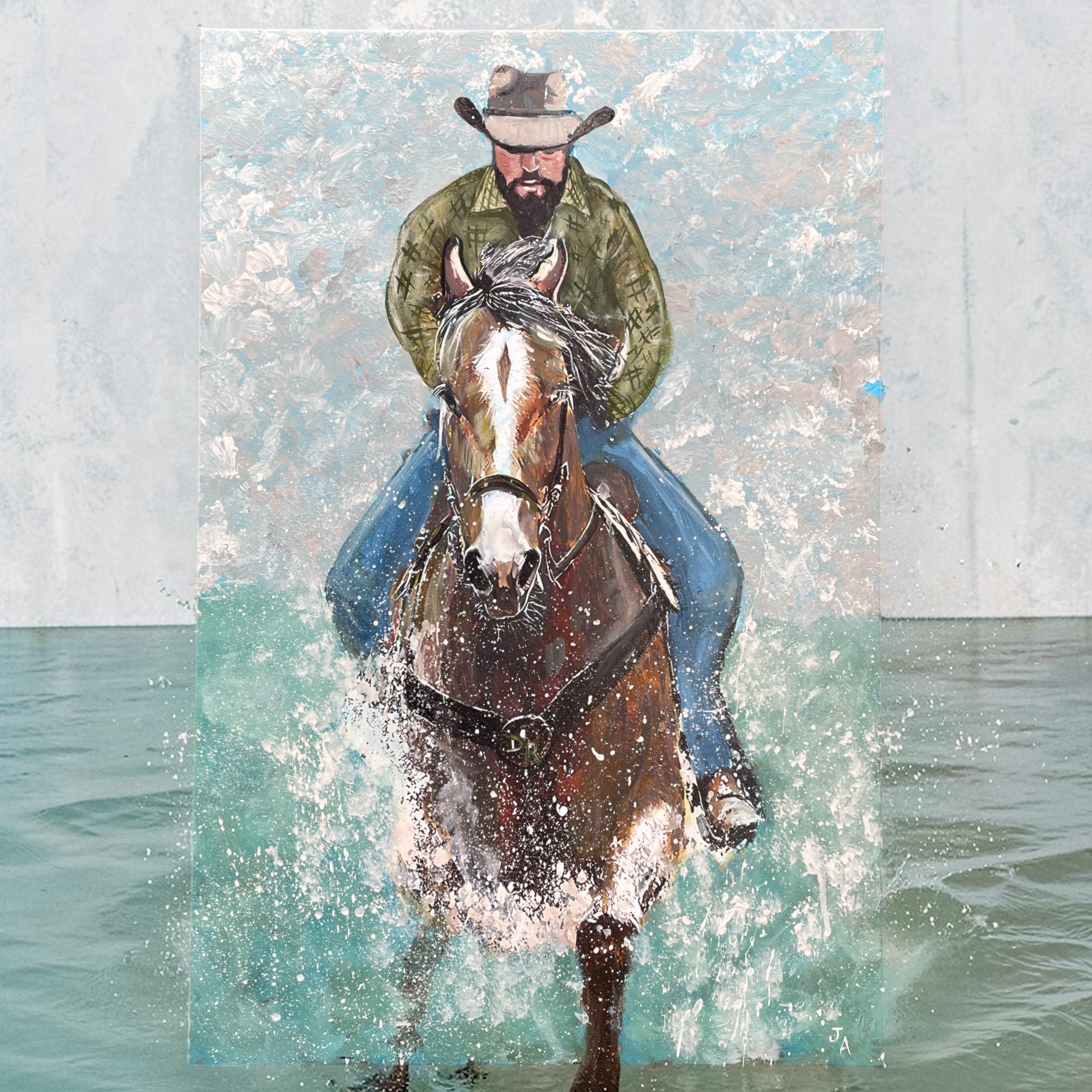 "A DAY AT THE OFFICE" ~ Original Acrylic Painting by Julie Burton-Jones - Image 6