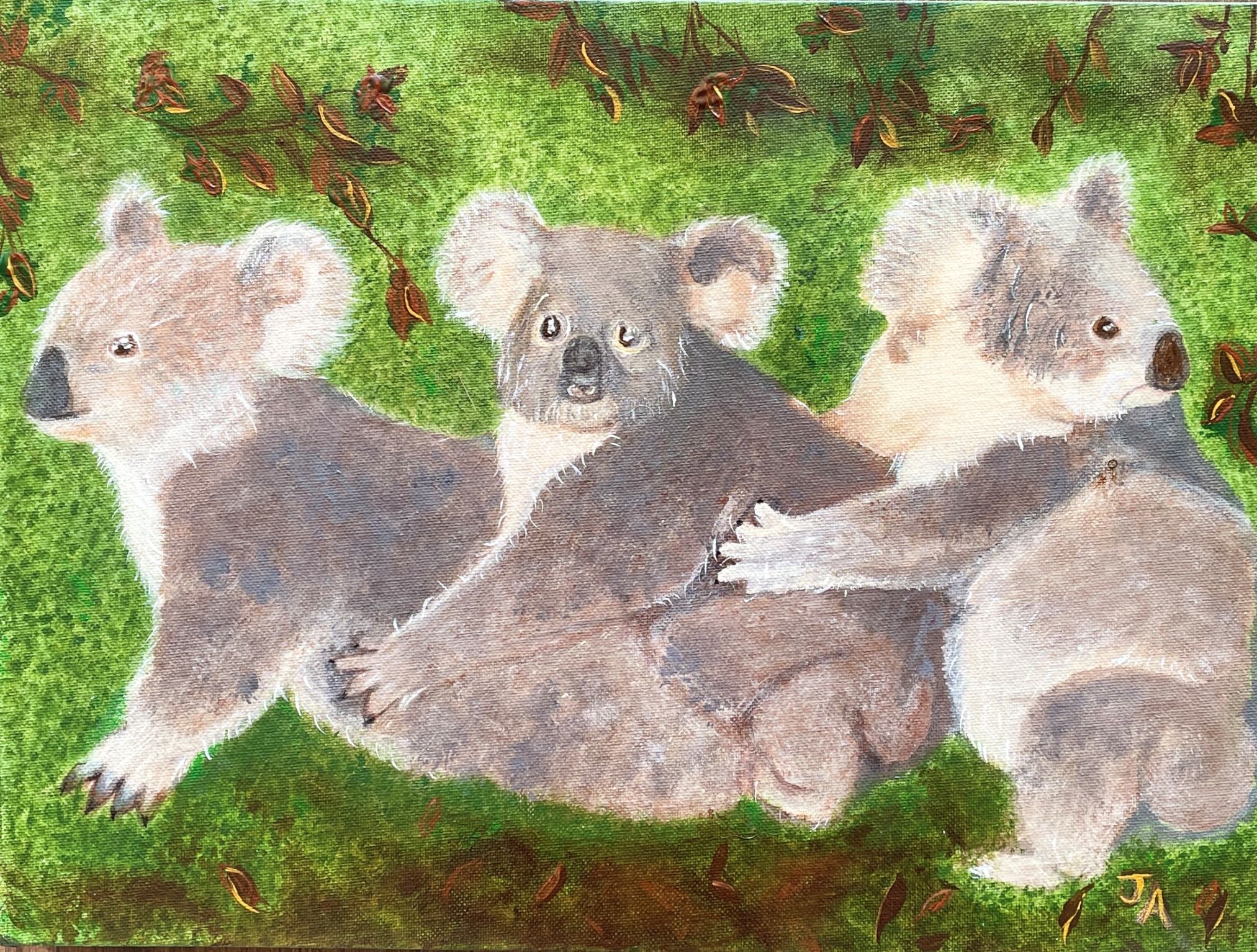 "KOALA TRIO" ~ Original Acrylic Painting by Julie Burton-Jones - Image 3