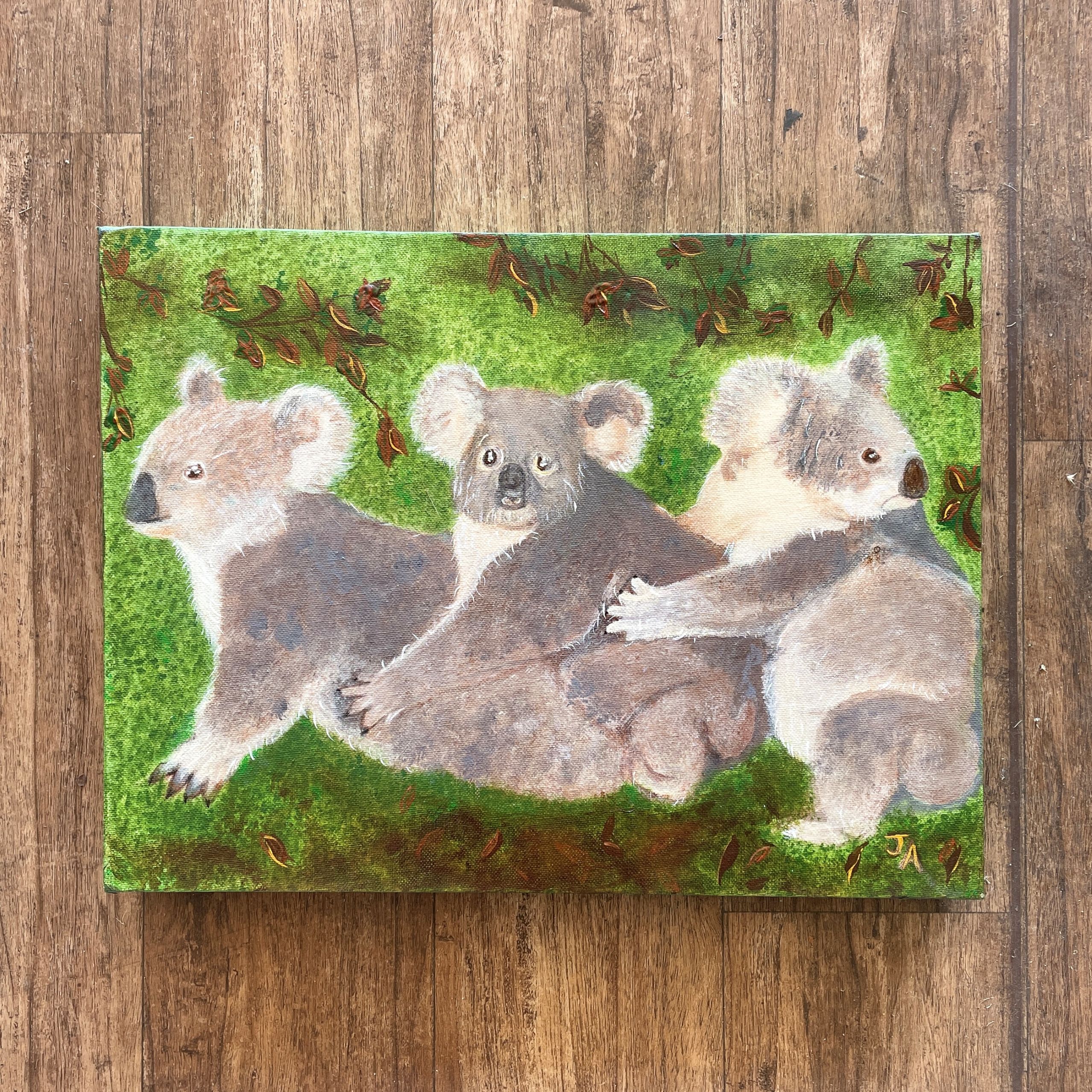 "KOALA TRIO" ~ Original Acrylic Painting by Julie Burton-Jones - Image 2