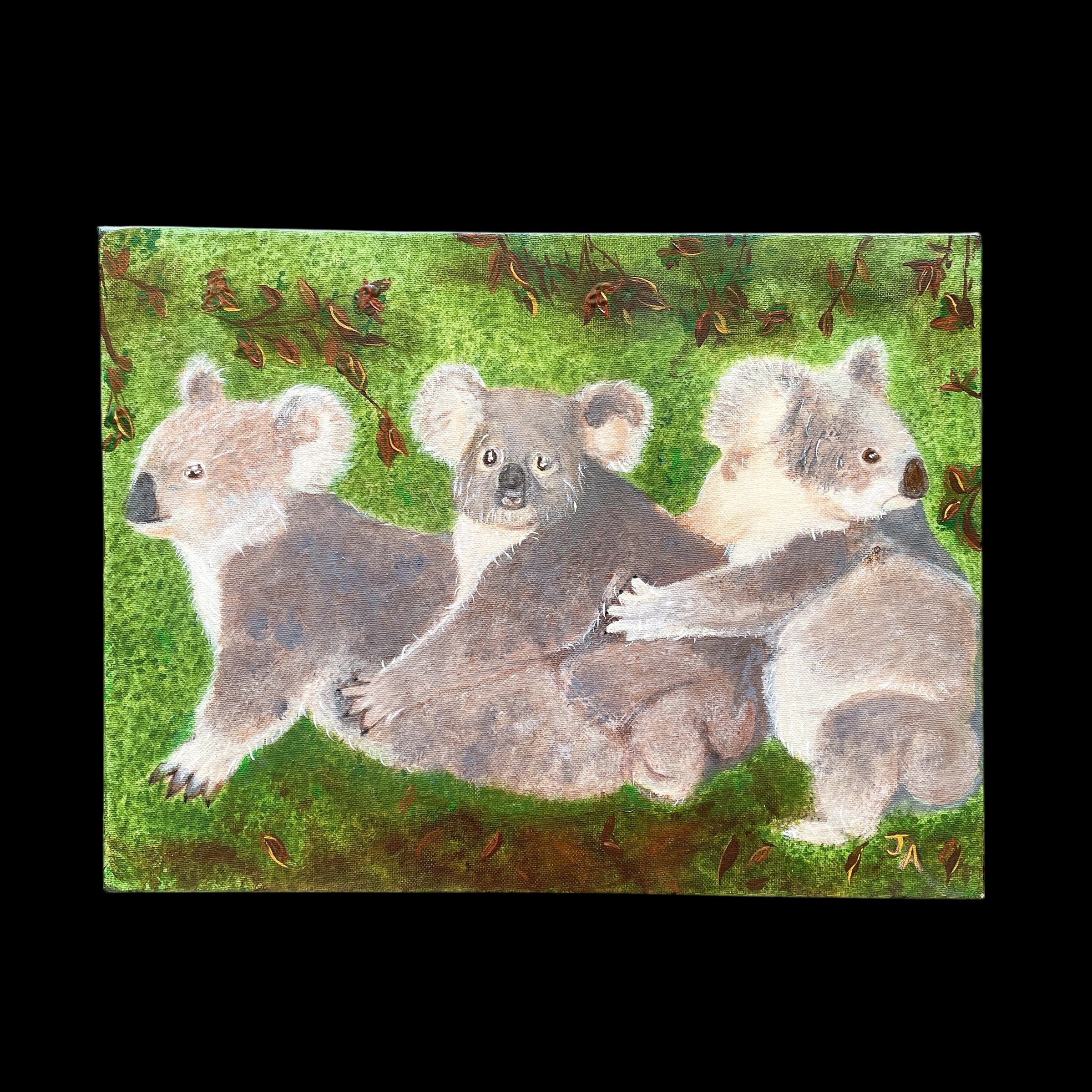 "KOALA TRIO" ~ Original Acrylic Painting by Julie Burton-Jones