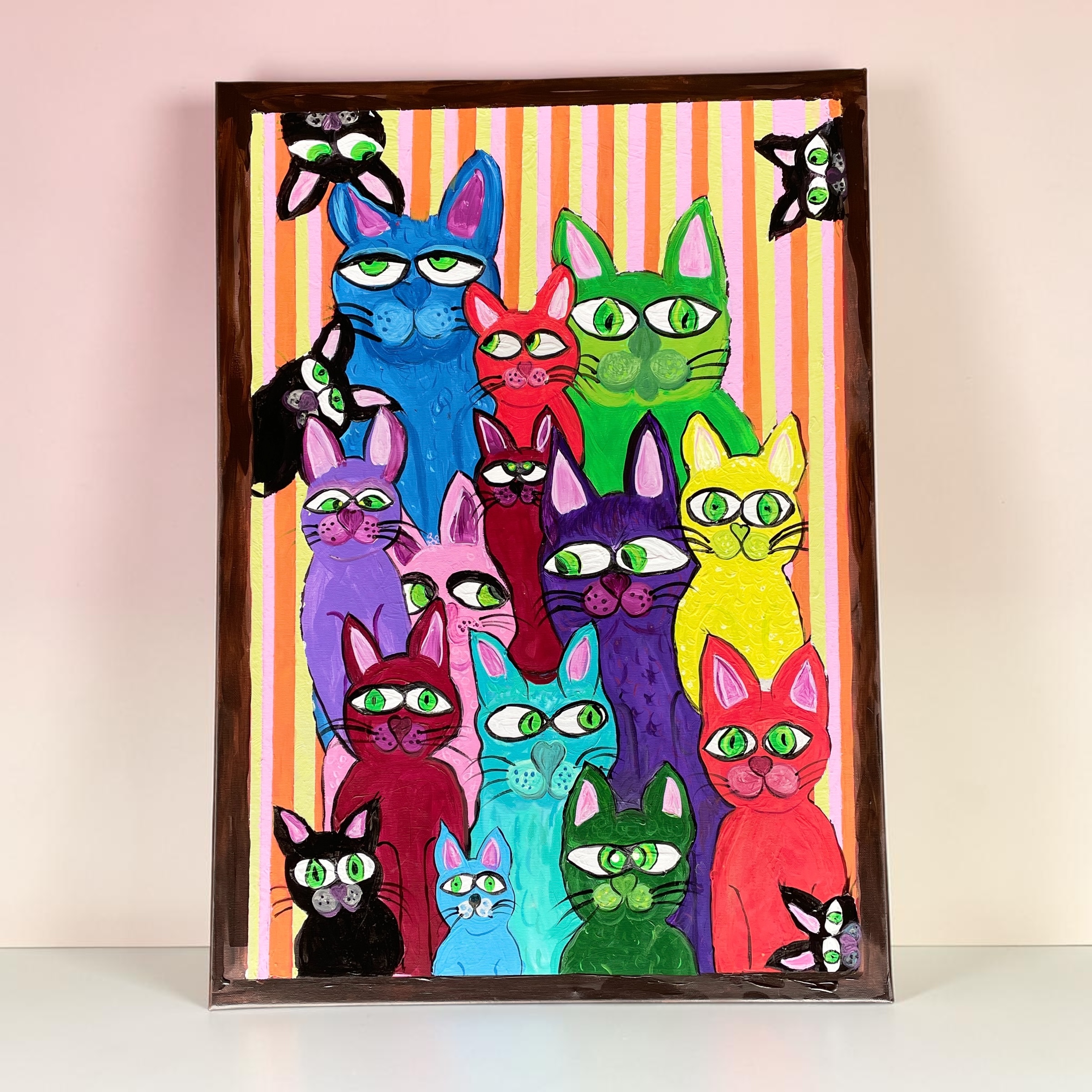 "KHAOTIC KATS" ~ Original Acrylic Painting by Julie Burton-Jones - Image 4
