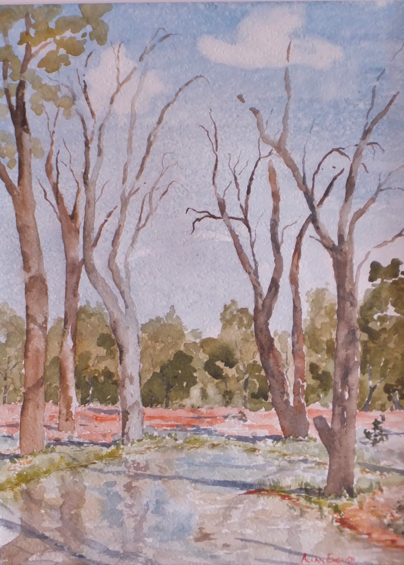"BILLABONG @ YOWAH, QLD" ~ Original Watercolour Painting by Allan English - Image 2