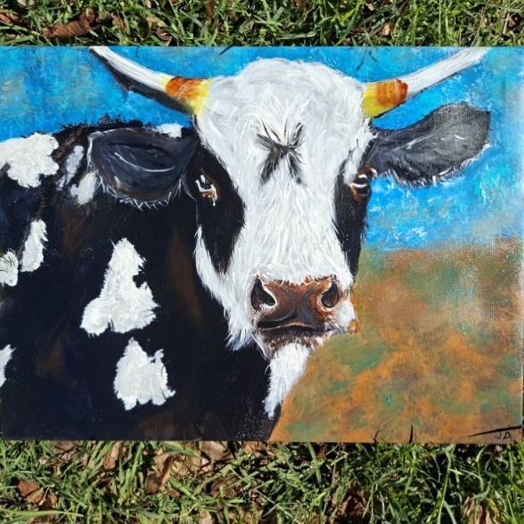 "DAIRY DAISY" ~ Original Acrylic Painting by Julie Burton-Jones - Image 3