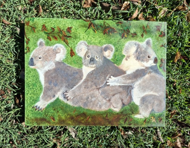 "KOALA TRIO" ~ Original Acrylic Painting by Julie Burton-Jones - Image 4