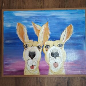 "CYRIL & MATILDA" ~ Original Acrylic Painting by Julie Burton-Jones