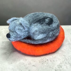 "SLEEPING PUPPY #5" ~ Needle Felted by Jan Woodhouse