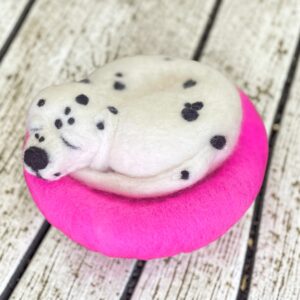 "SLEEPING PUPPY #7" ~ Needle Felted by Jan Woodhouse