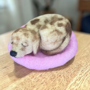 "SLEEPING PUPPY #9" ~ Needle Felted by Jan Woodhouse
