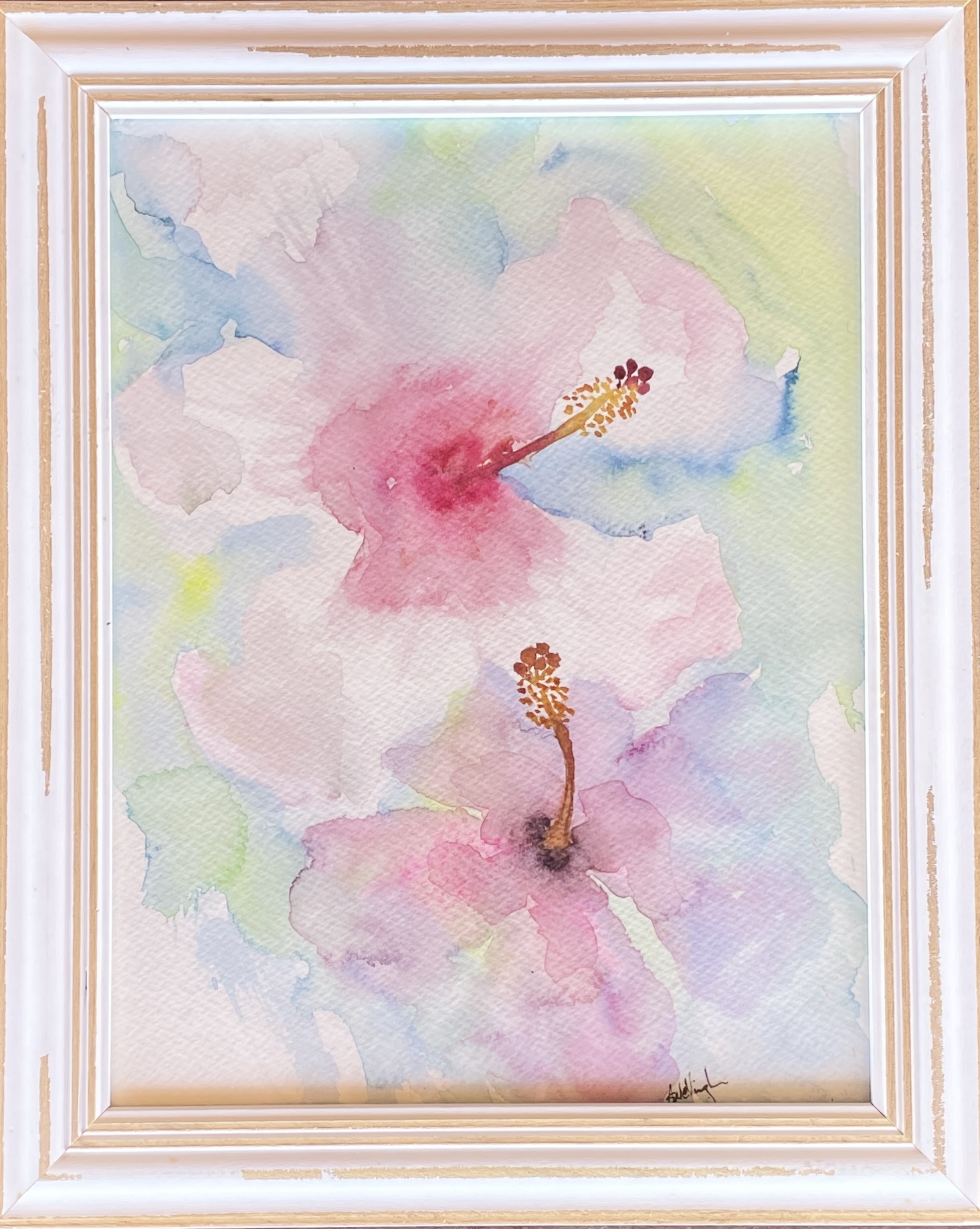 "ETHERAL HIBISCUS" ~ Original Watercolour Painting by Susan Wellingham - Image 3