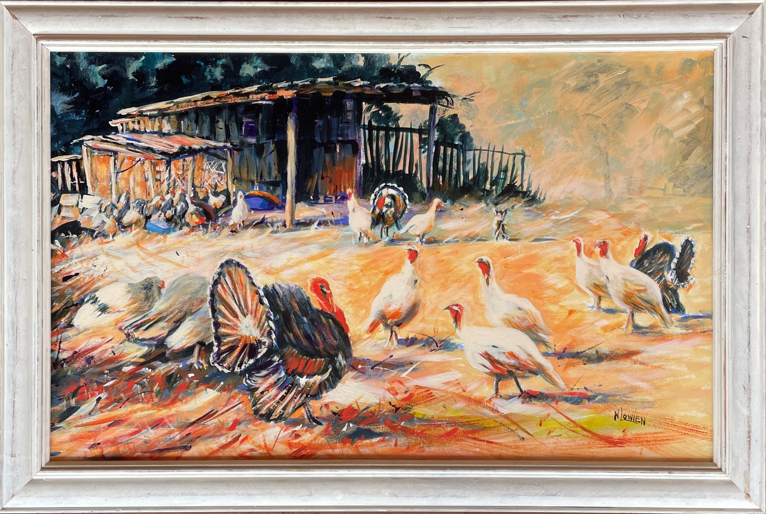 "TURKEY AND FRIENDS" ~ Original Acrylic Painting by Noela Lowien - Image 3