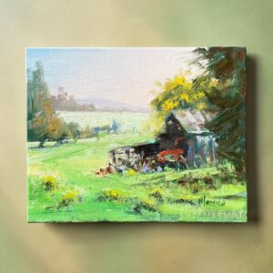 "GREEN FIELDS" ~ Original Oil Painting by Noela Lowien