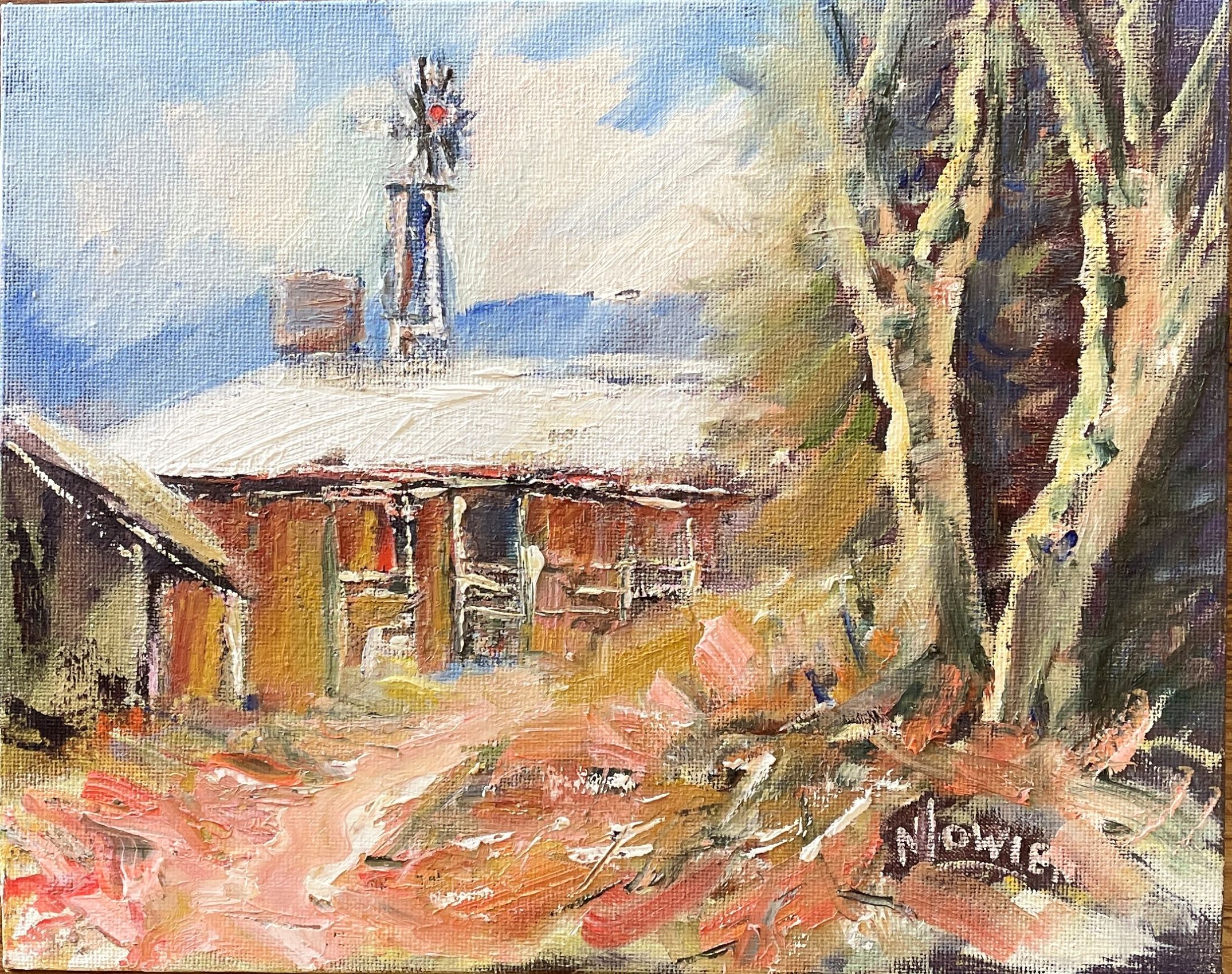 "WINDMILL GLIMPSE" ~ Original Oil Painting by Noela Lowien - Image 3