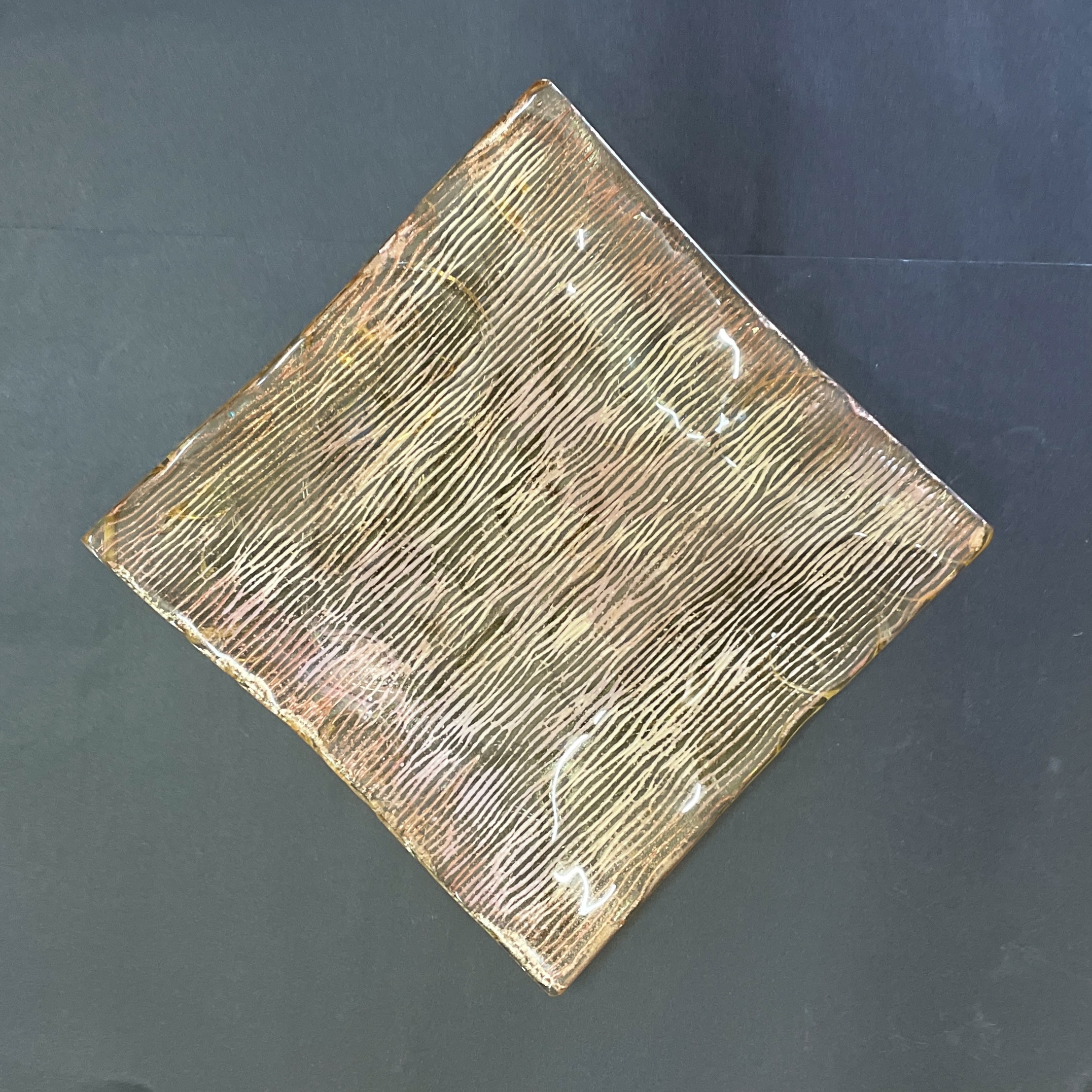 "GOLD WAVE PLATE" ~ Kiln Fired Glass by Sylvia Free - Image 2