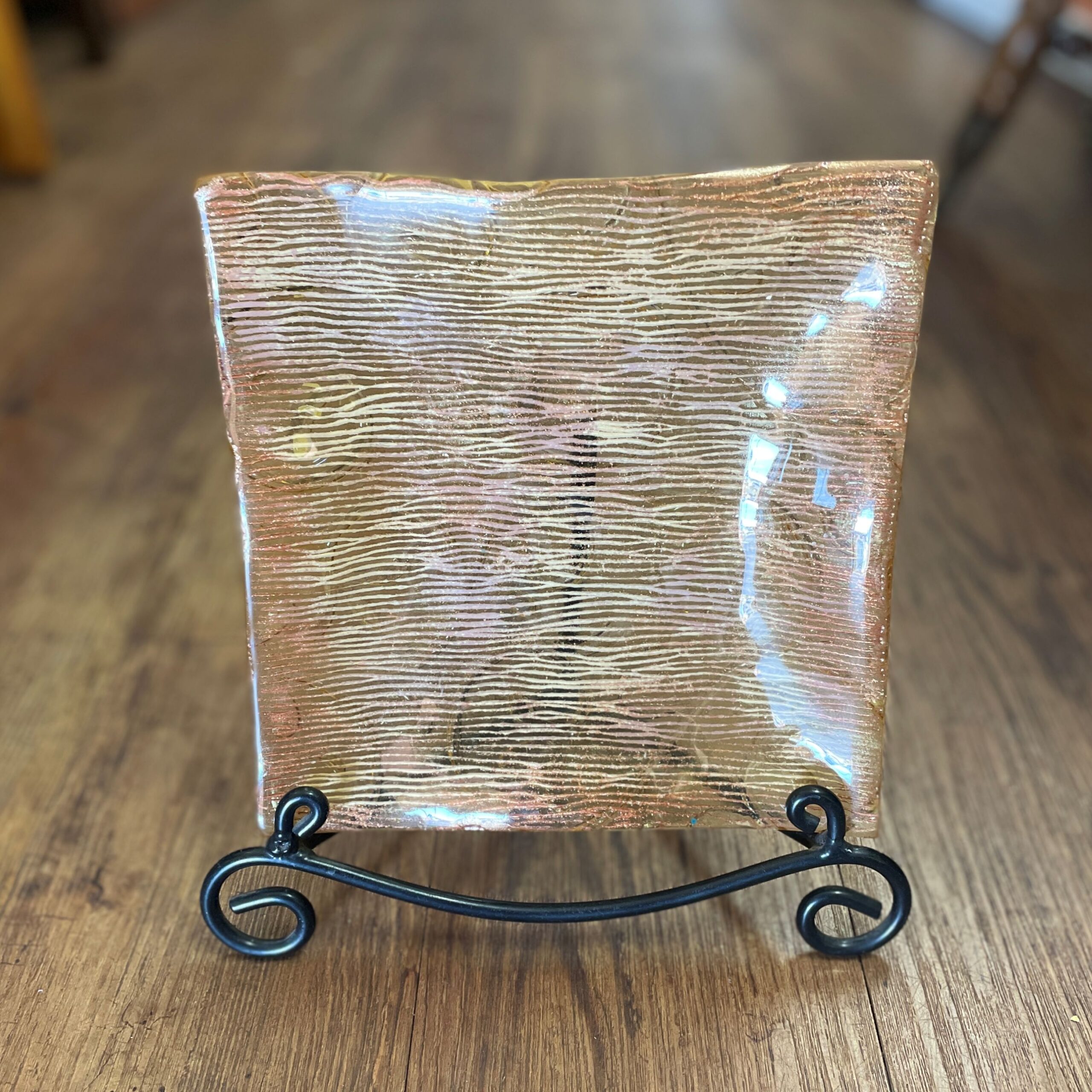"GOLD WAVE PLATE" ~ Kiln Fired Glass by Sylvia Free - Image 3