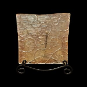 "GOLD WAVE PLATE" ~ Kiln Fired Glass by Sylvia Free