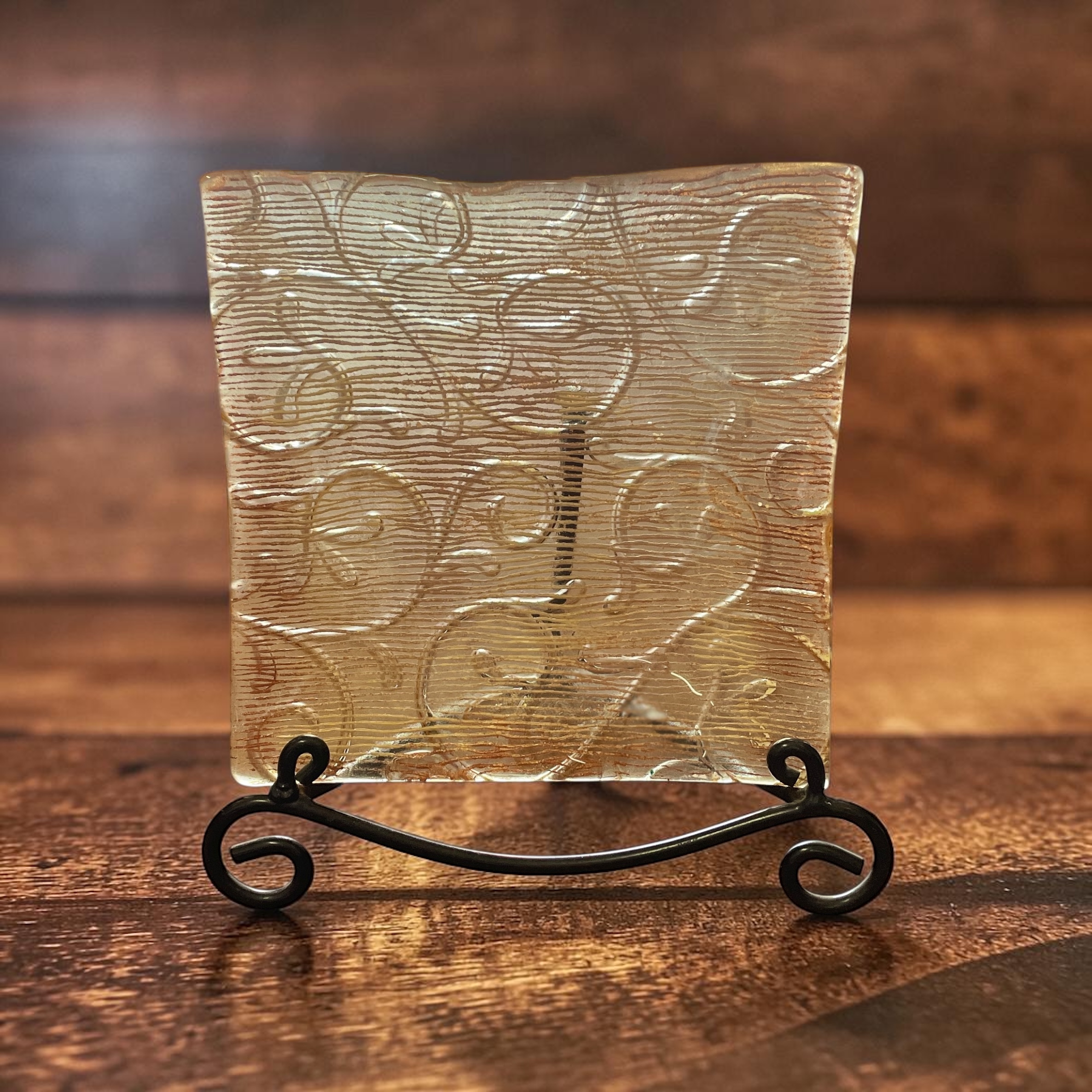 "GOLD WAVE PLATE" ~ Kiln Fired Glass by Sylvia Free - Image 5