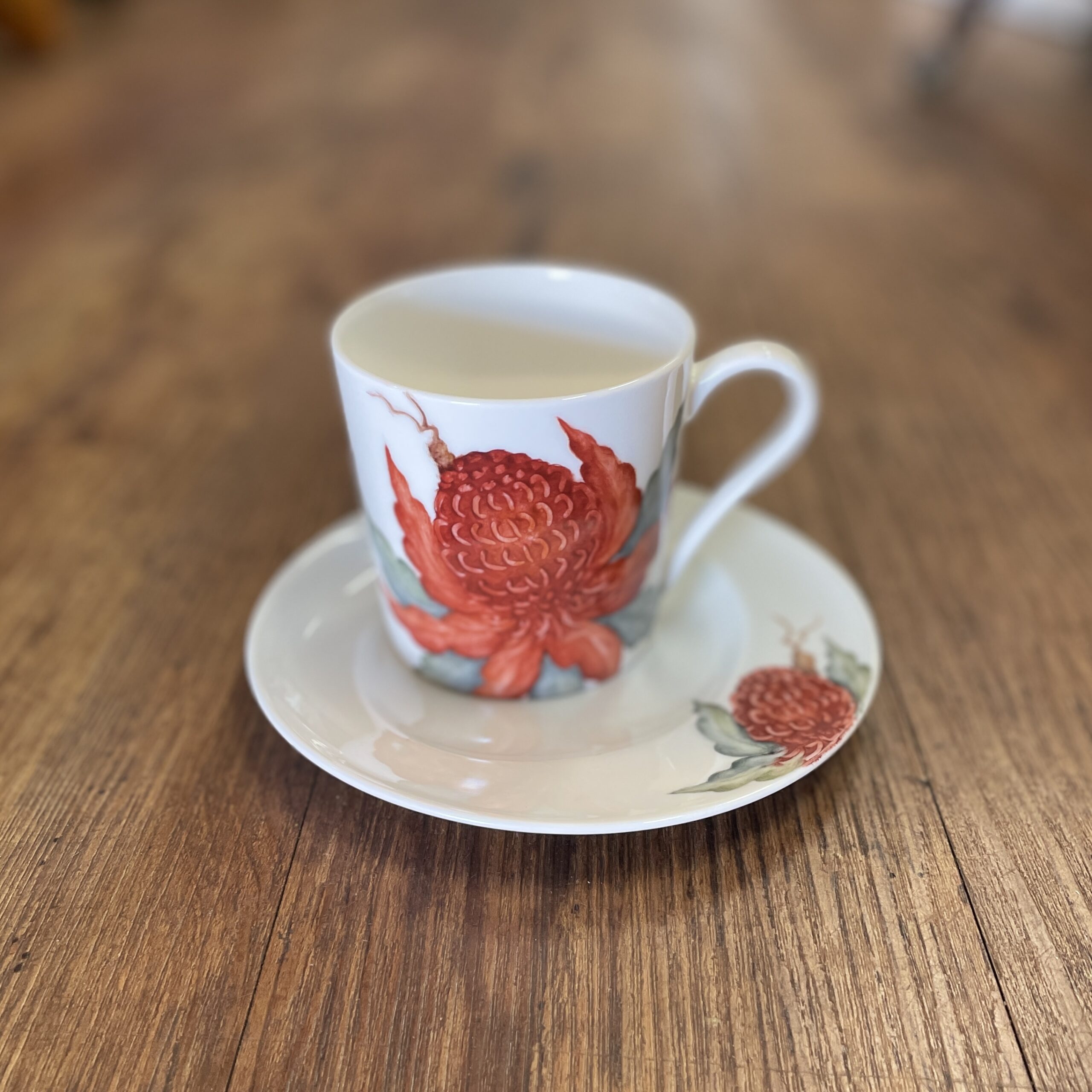 "WARATAH" China Mug & Side Plate ~ Hand painted by Carol Blacklock - Image 5