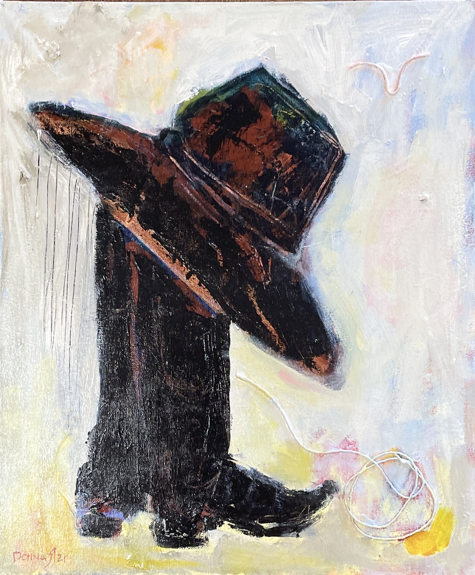 "READY TO RIDE" ~ Original Acrylic Painting by Donna Rivers - Image 3
