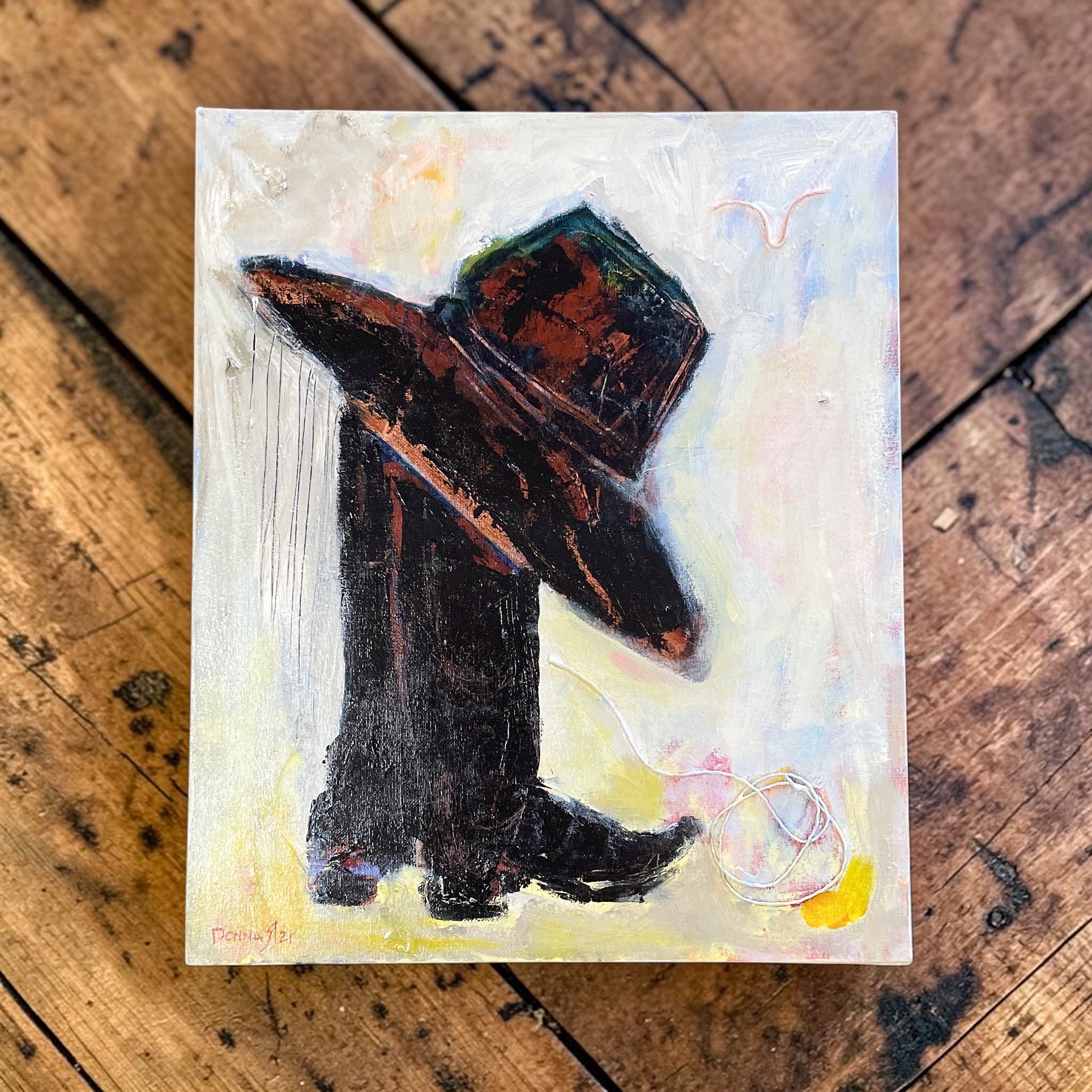 "READY TO RIDE" ~ Original Acrylic Painting by Donna Rivers