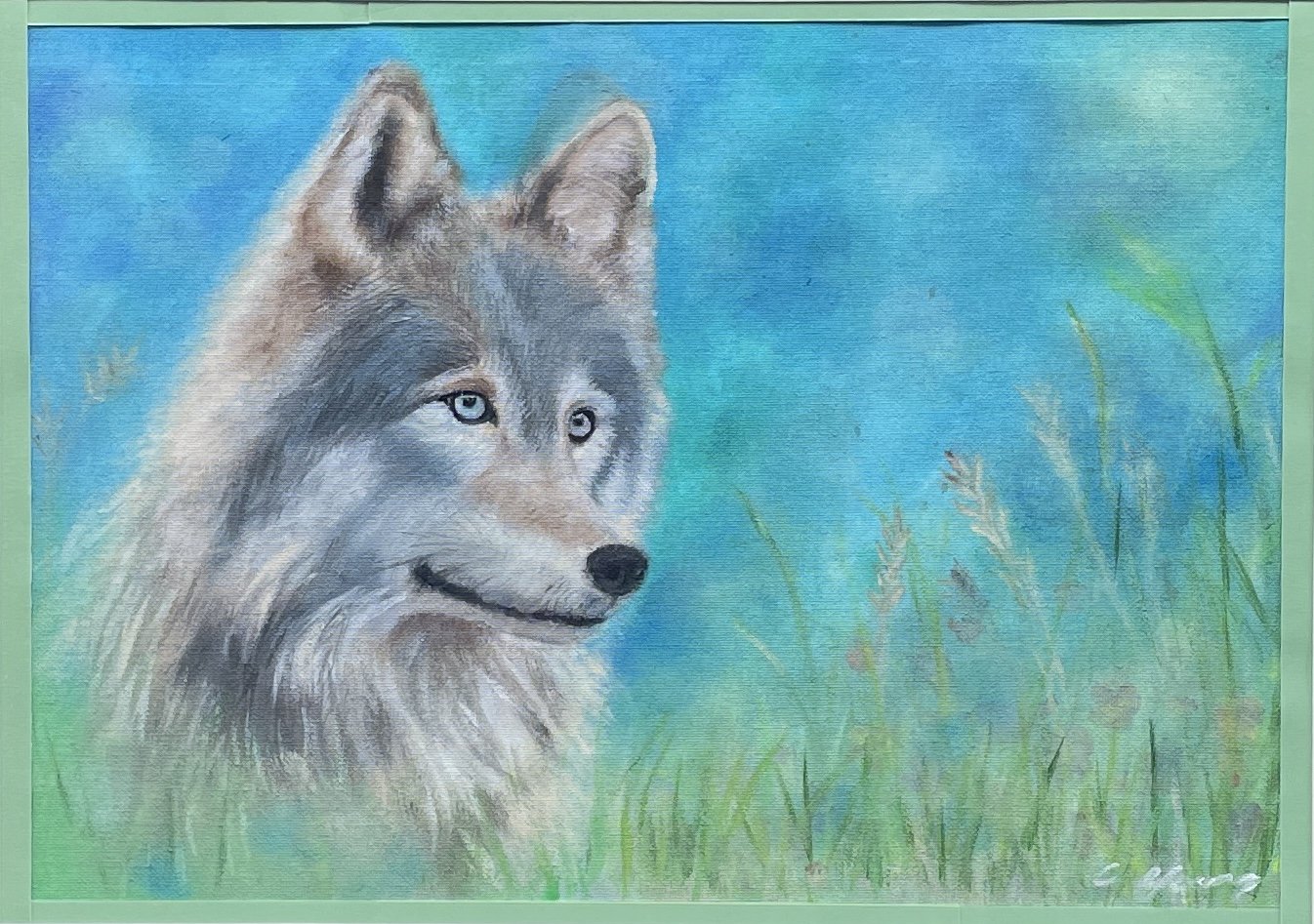 "LONE WOLF" ~ Original Acrylic Painting by Chris Young - Image 4