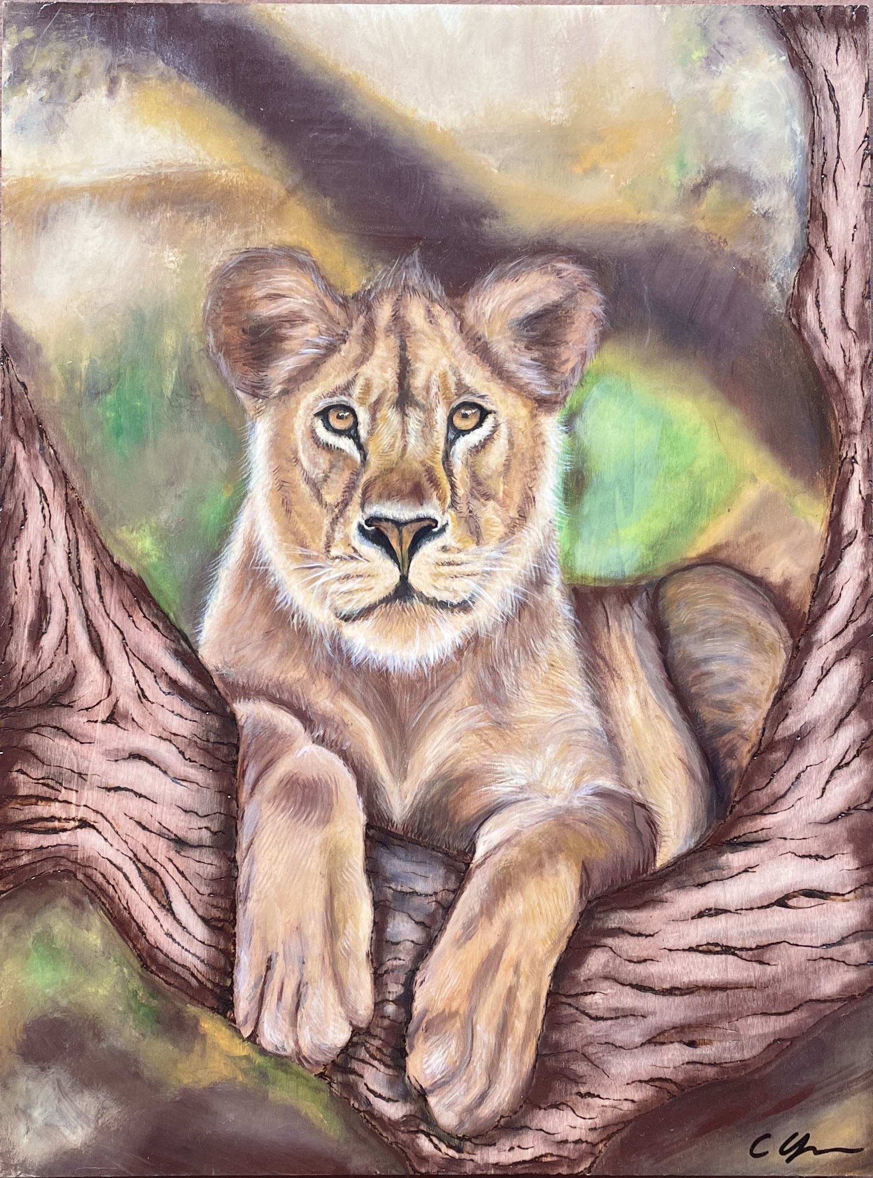 "LIONING AROUND" ~ Original Acrylic Painting by Chris Young - Image 3