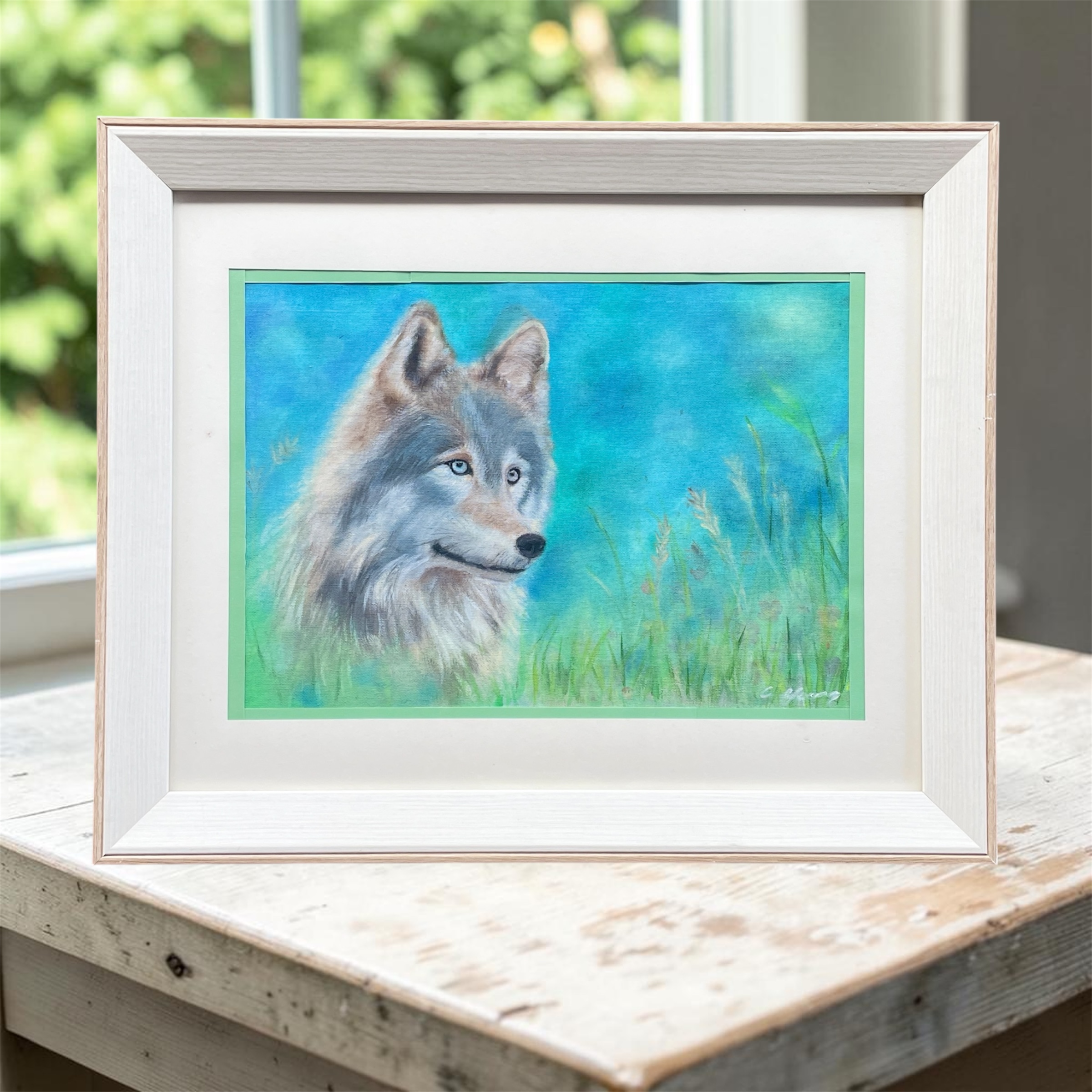 "LONE WOLF" ~ Original Acrylic Painting by Chris Young - Image 5