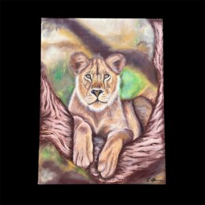 "LIONING AROUND" ~ Original Acrylic Painting by Chris Young