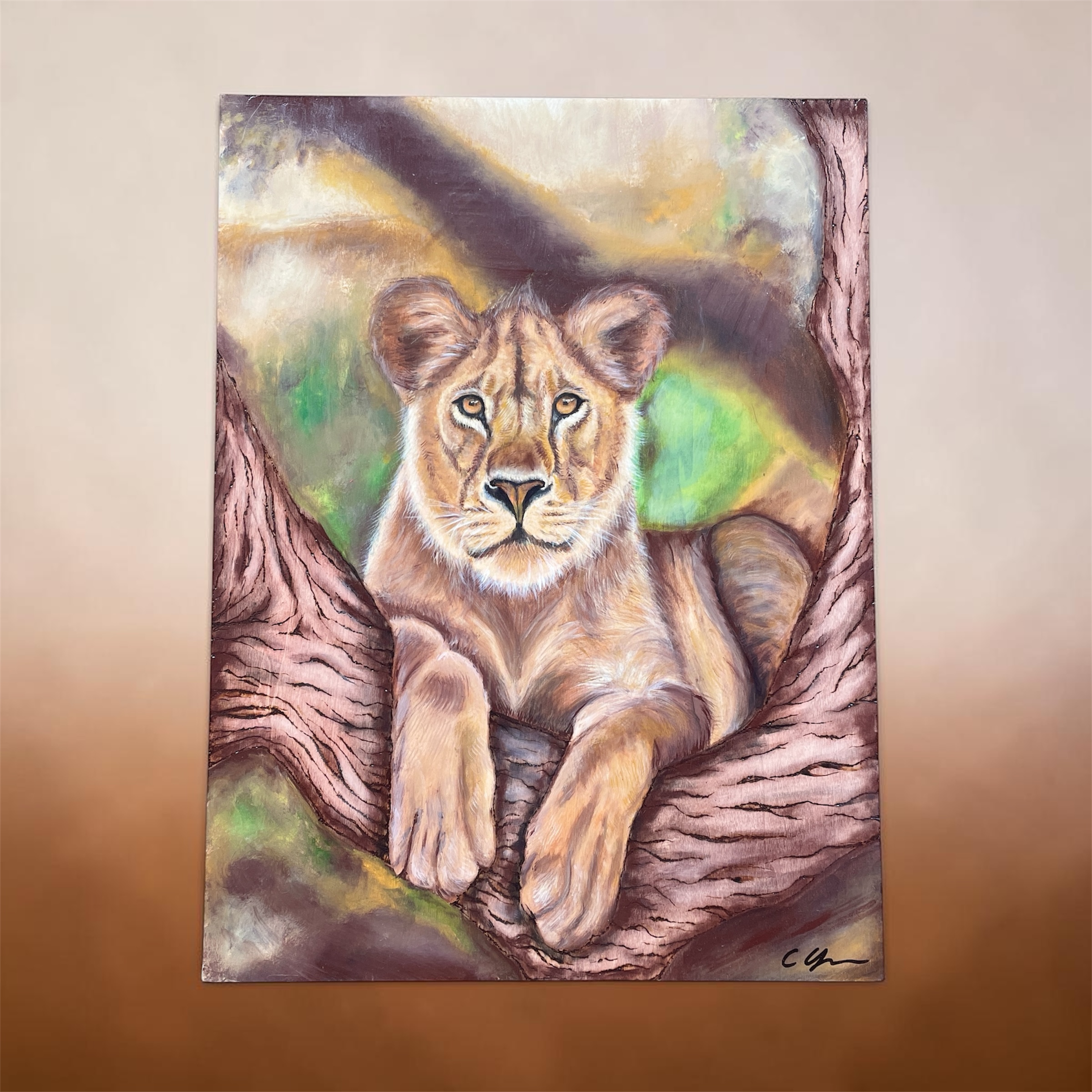 "LIONING AROUND" ~ Original Acrylic Painting by Chris Young - Image 4