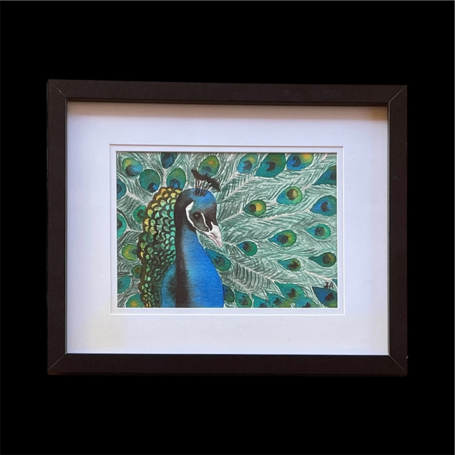 "PEACOCK PRIDE" ~ Original Watercolour Painting by Julie Burton-Jones - Image 4