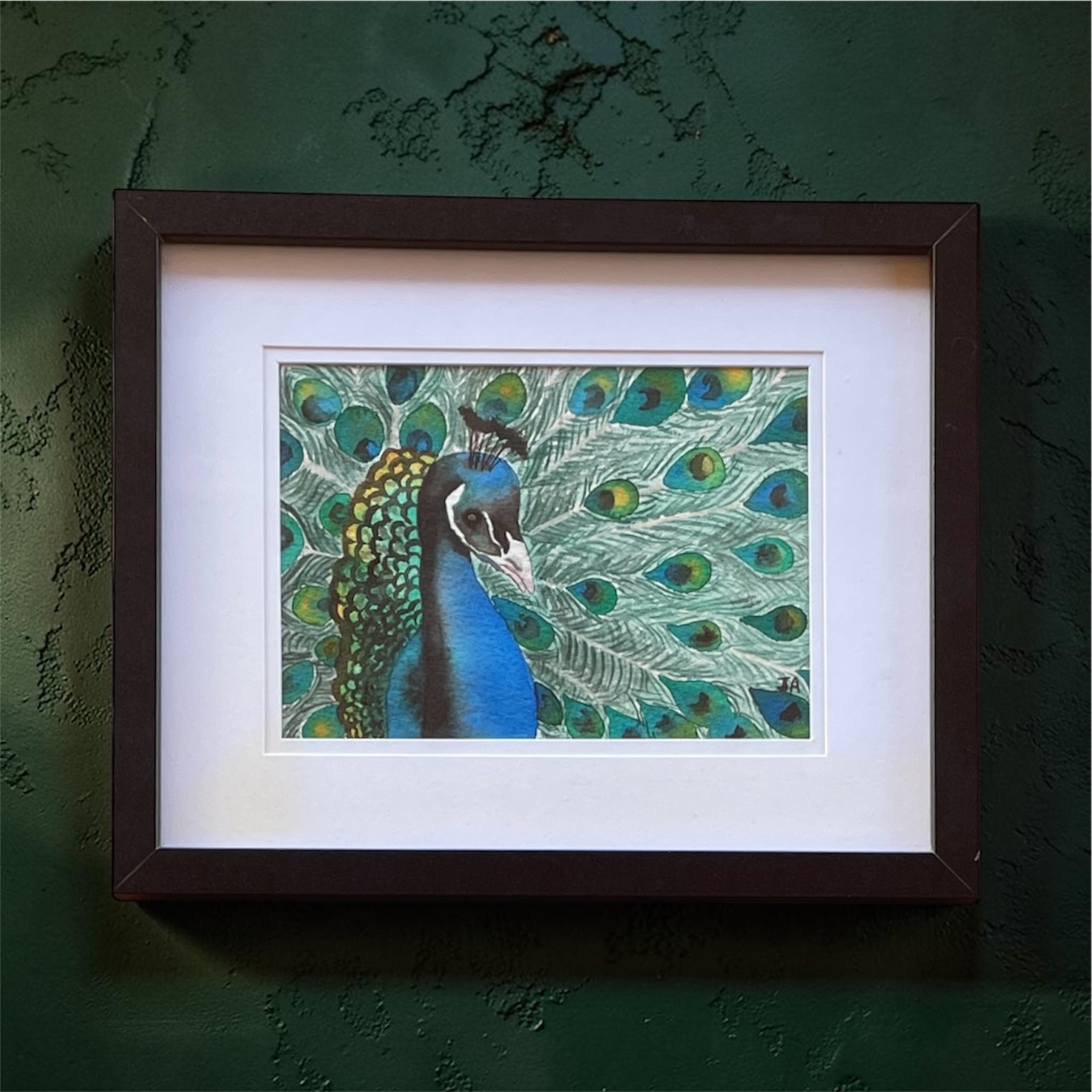 "PEACOCK PRIDE" ~ Original Watercolour Painting by Julie Burton-Jones - Image 3