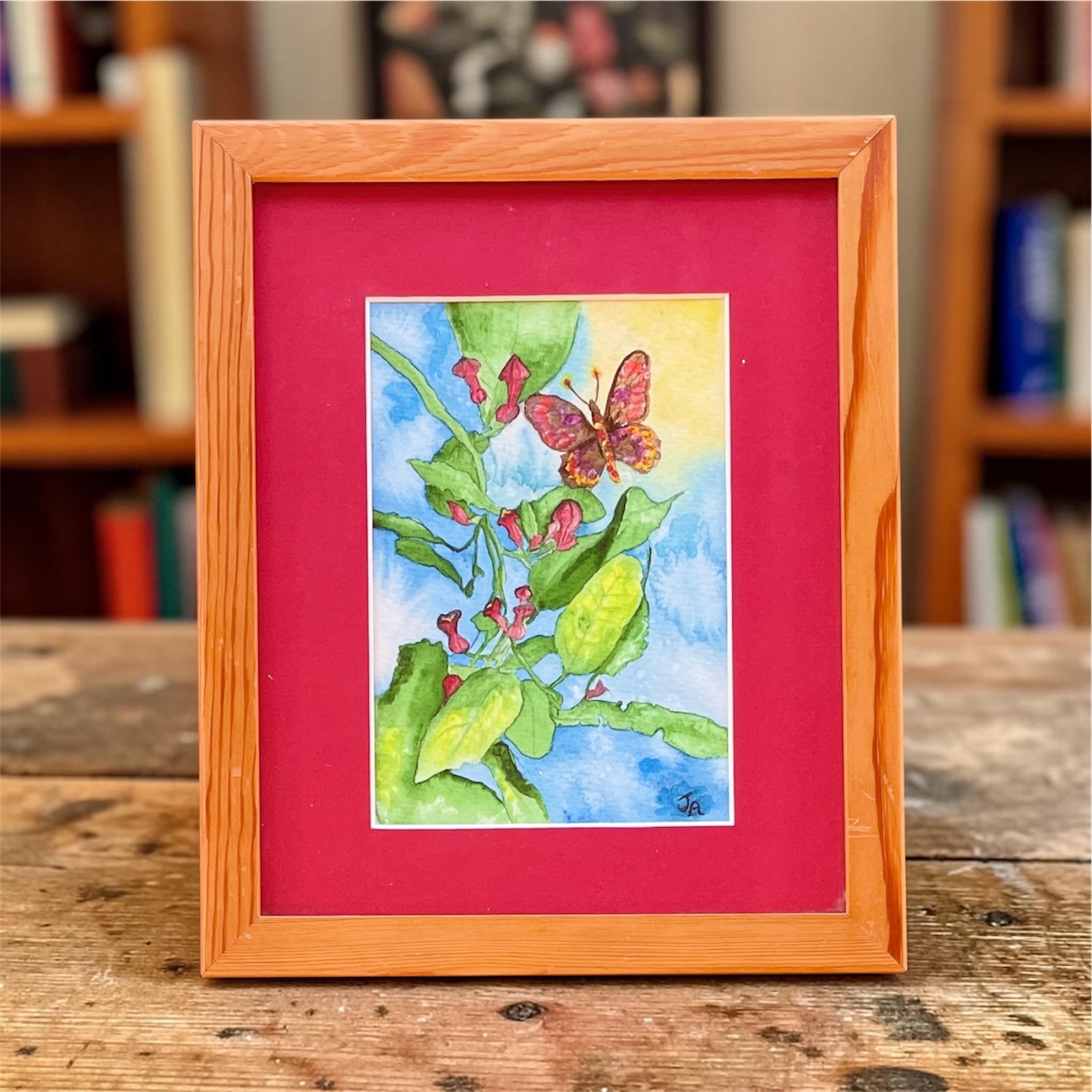 "RED BLOSSOMS" ~ Original Watercolour Painting by Julie Burton-Jones - Image 2