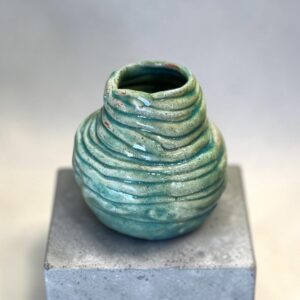 "GREEN COIL VASE" ~ Handmade Pottery by Jenny Shergold