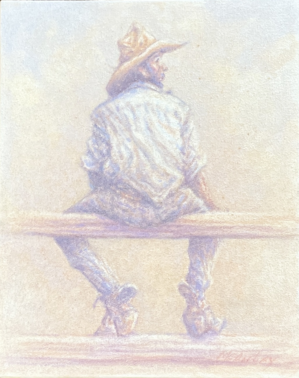 "WAITING ON THE RAILS" ~ Original Oil Painting by Tom McAulay - Image 4
