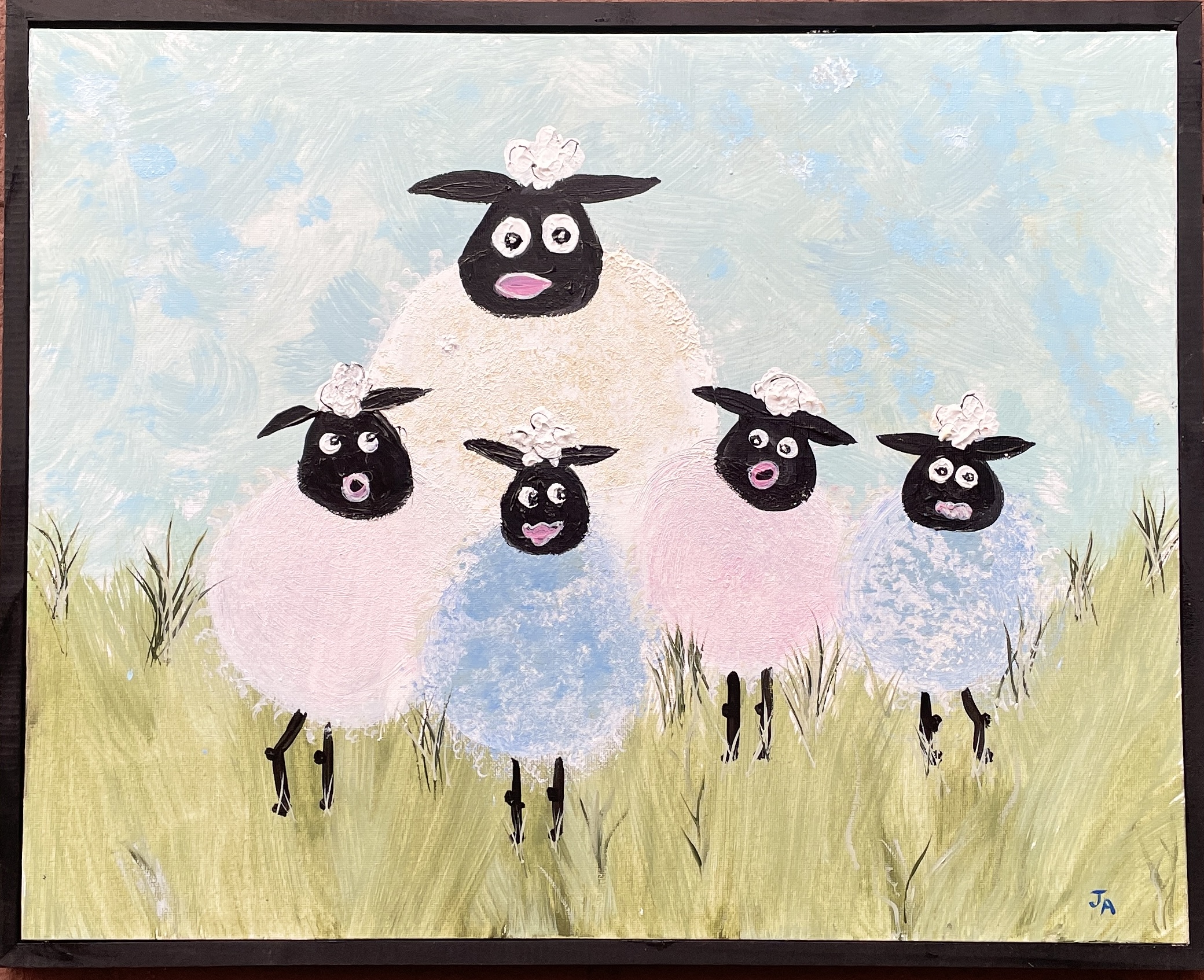 "MOTHER AND HER FLOCK" ~ Original Acrylic Painting by Julie Burton-Jones - Image 2