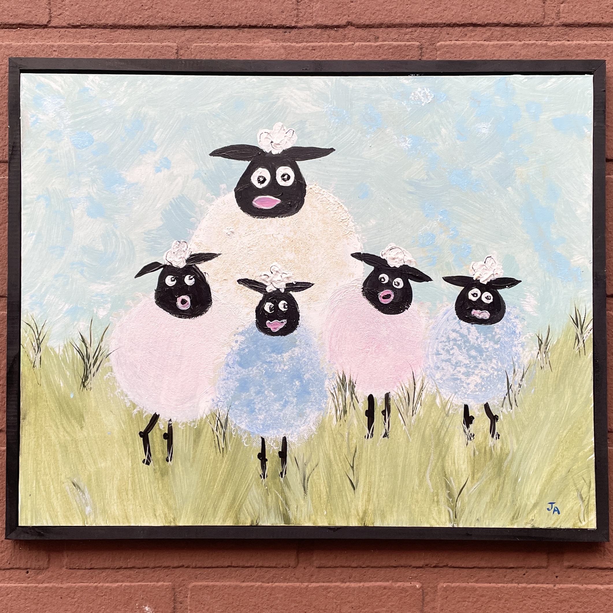 "MOTHER AND HER FLOCK" ~ Original Acrylic Painting by Julie Burton-Jones - Image 3