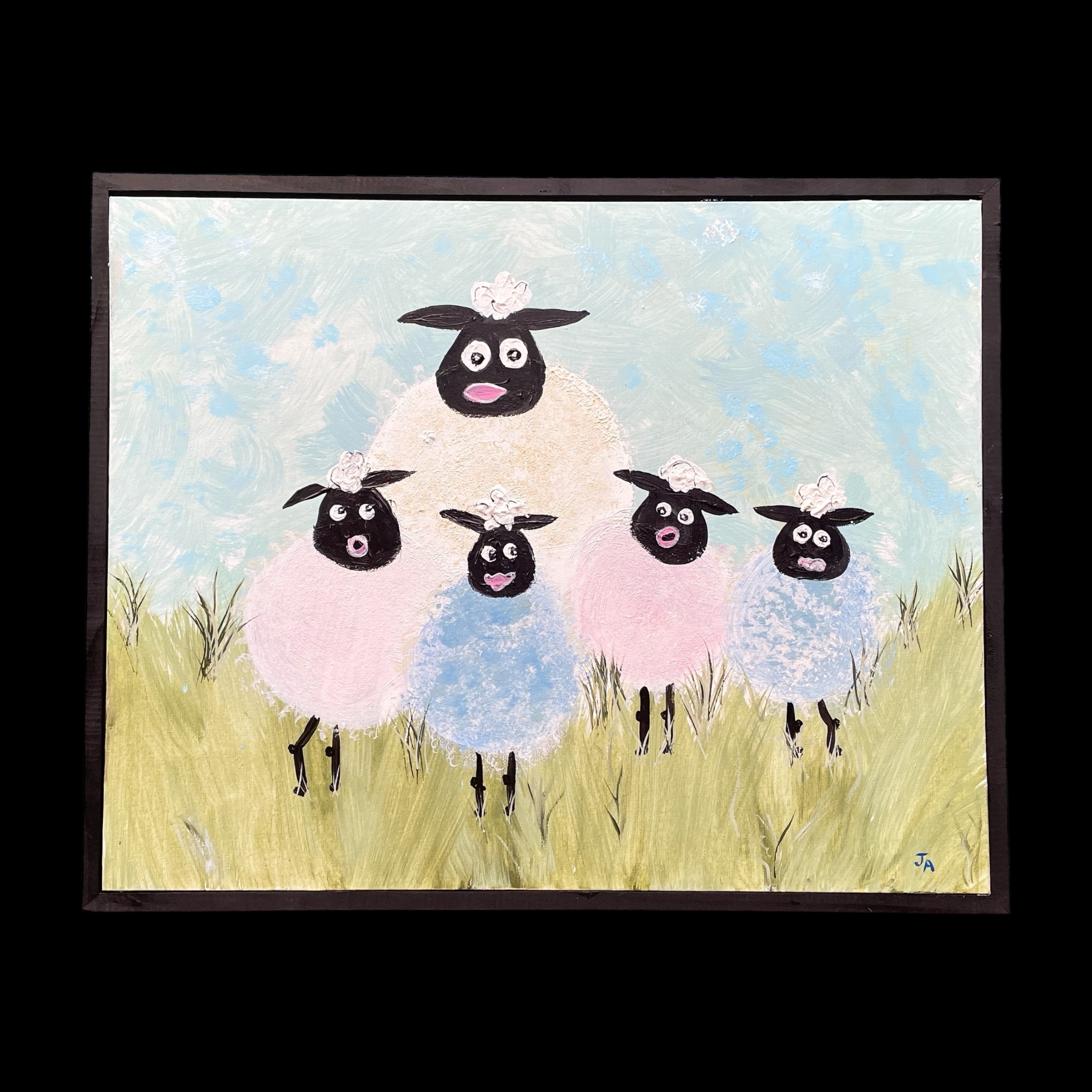 "MOTHER AND HER FLOCK" ~ Original Acrylic Painting by Julie Burton-Jones