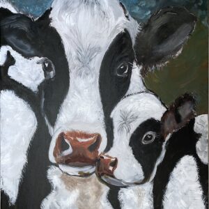 "BERTHA AND SON" ~ Original Acrylic Painting by Julie Burton-Jones