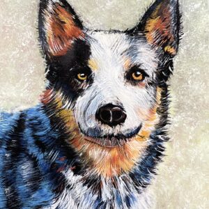 "MY MATE BLUE" ~ Original Acrylic Painting by Julie Burton-Jones