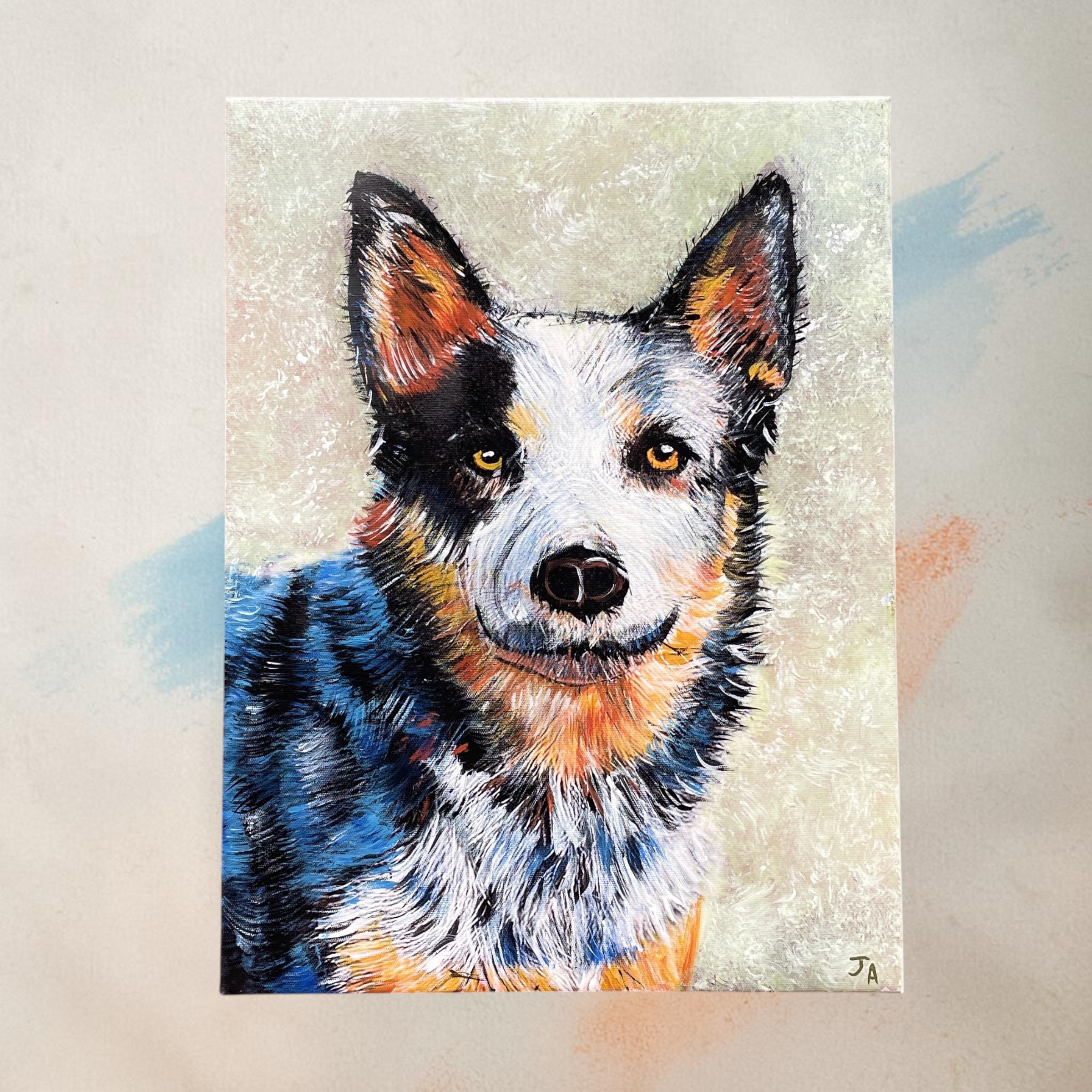 "MY MATE BLUE" ~ Original Acrylic Painting by Julie Burton-Jones - Image 3